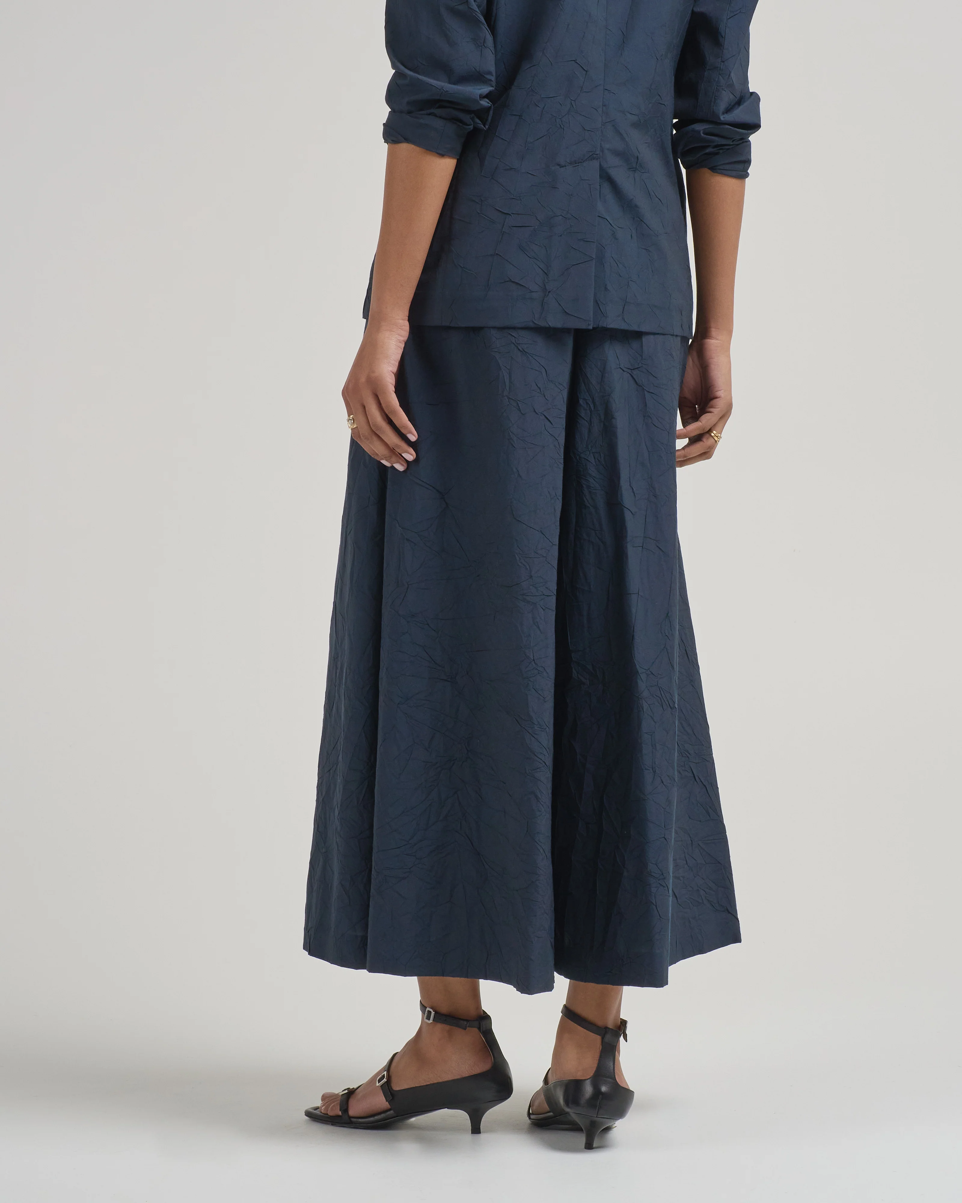 crushed cotton plain weave pants - Image 4