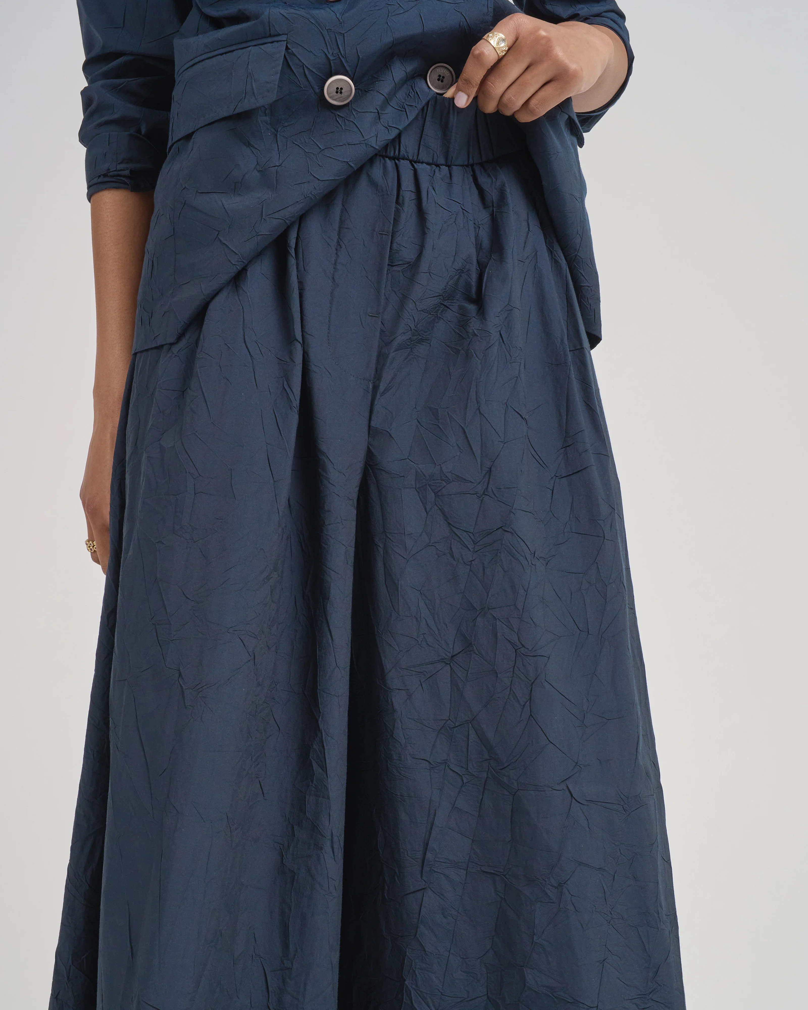 crushed cotton plain weave pants - Image 5