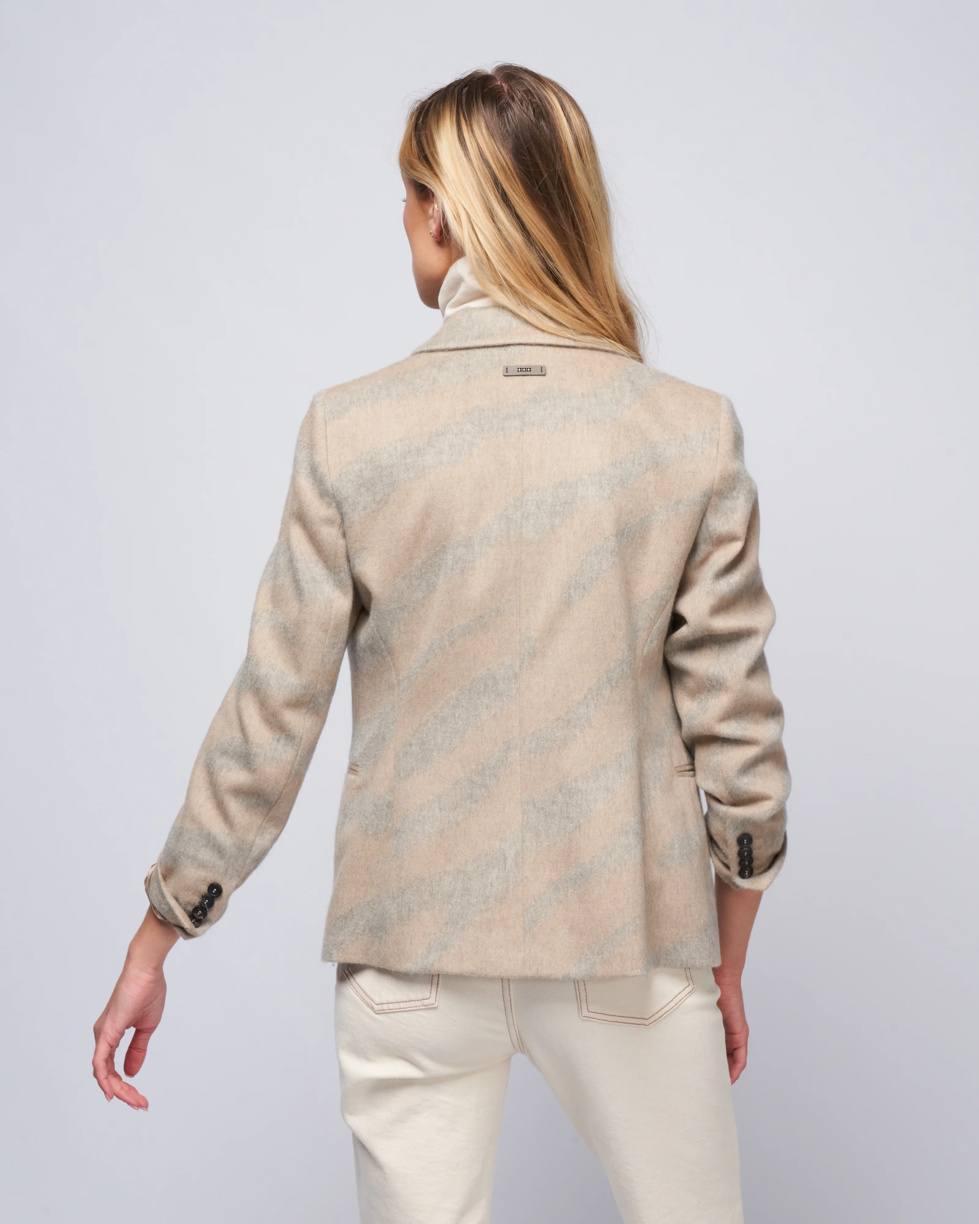 double breast blazer - tavertine melange grey - Image 4