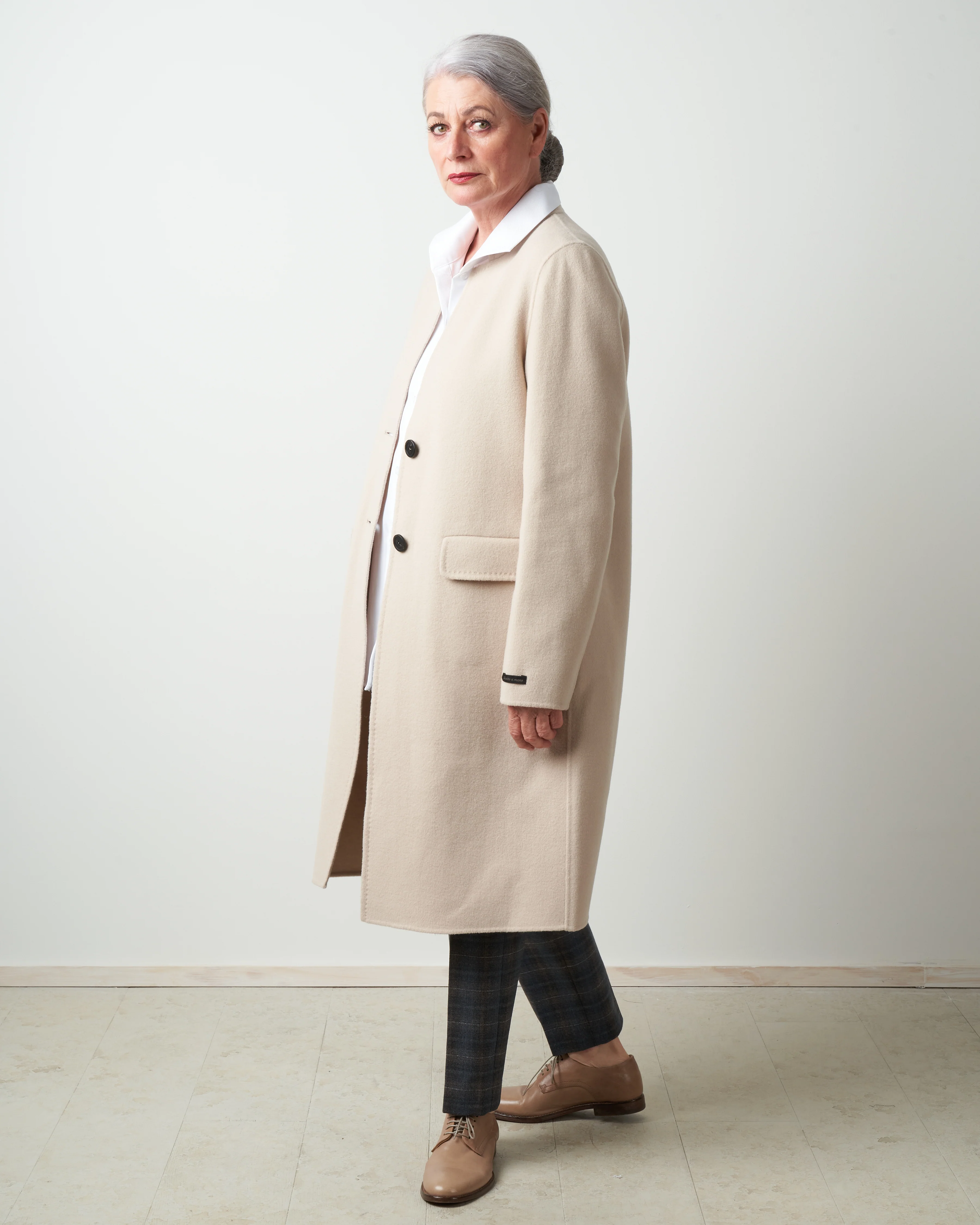 double face coat - beige - Image 2
