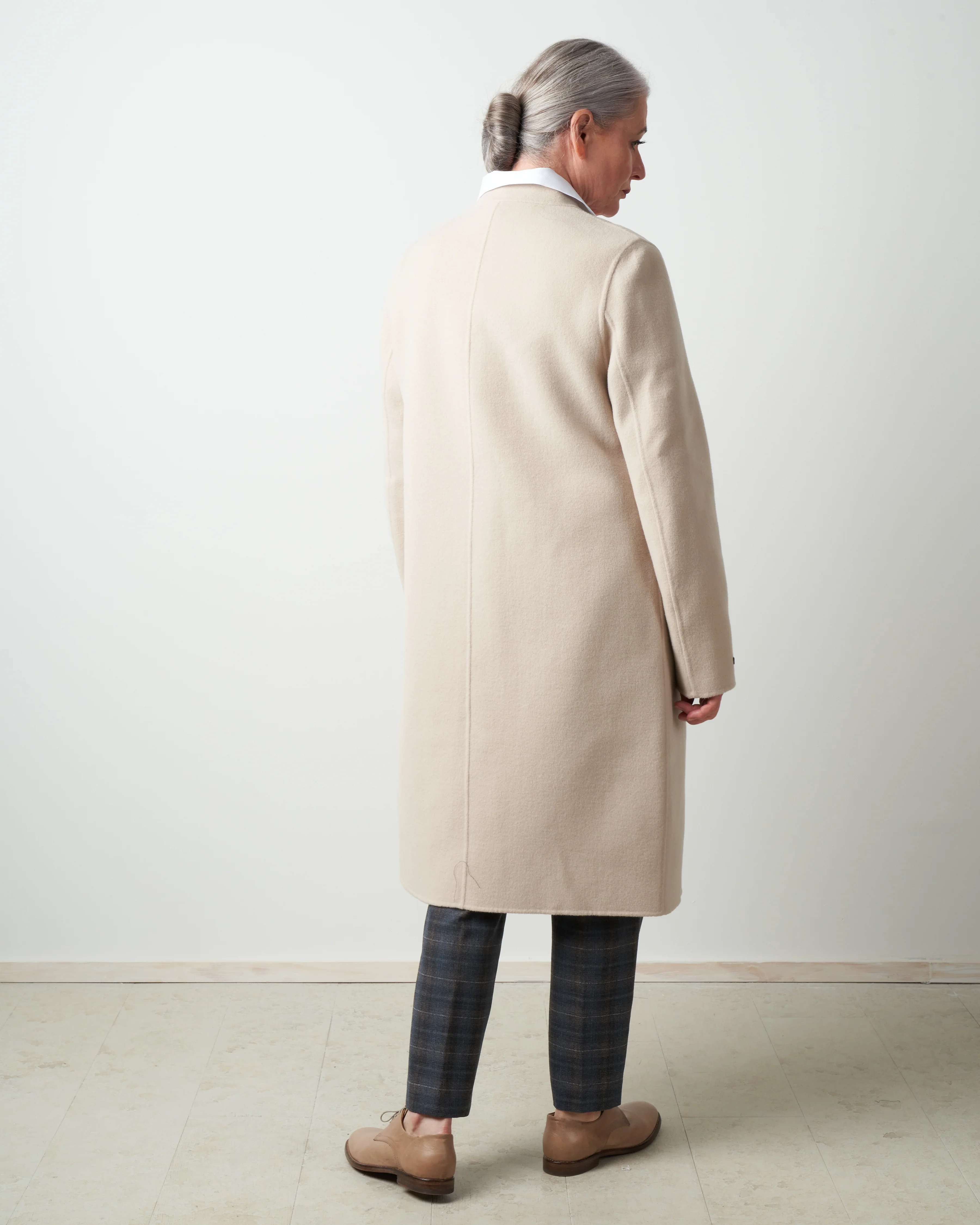 double face coat - beige - Image 4