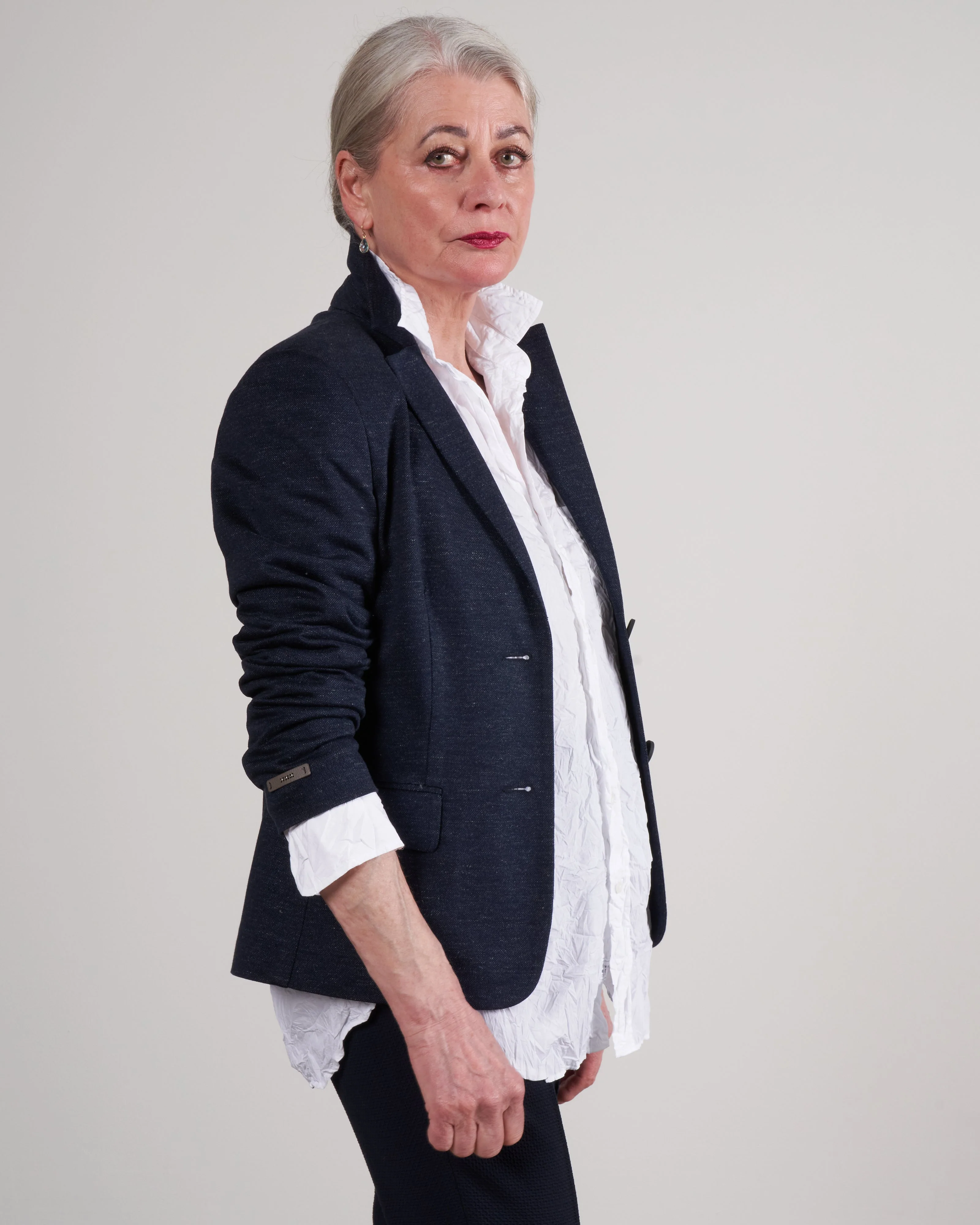 knitted blazer - deep sea - Image 3