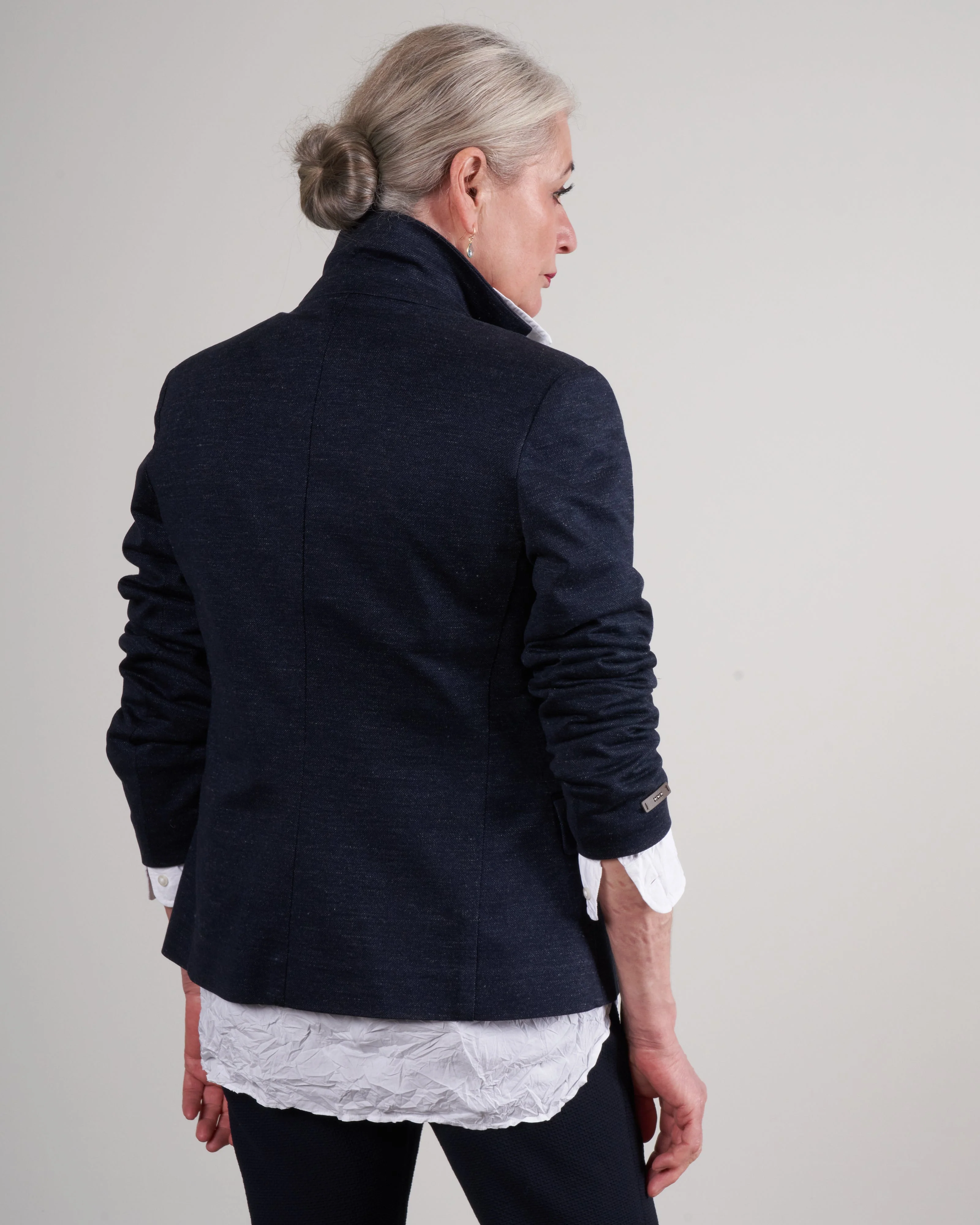 knitted blazer - deep sea - Image 4