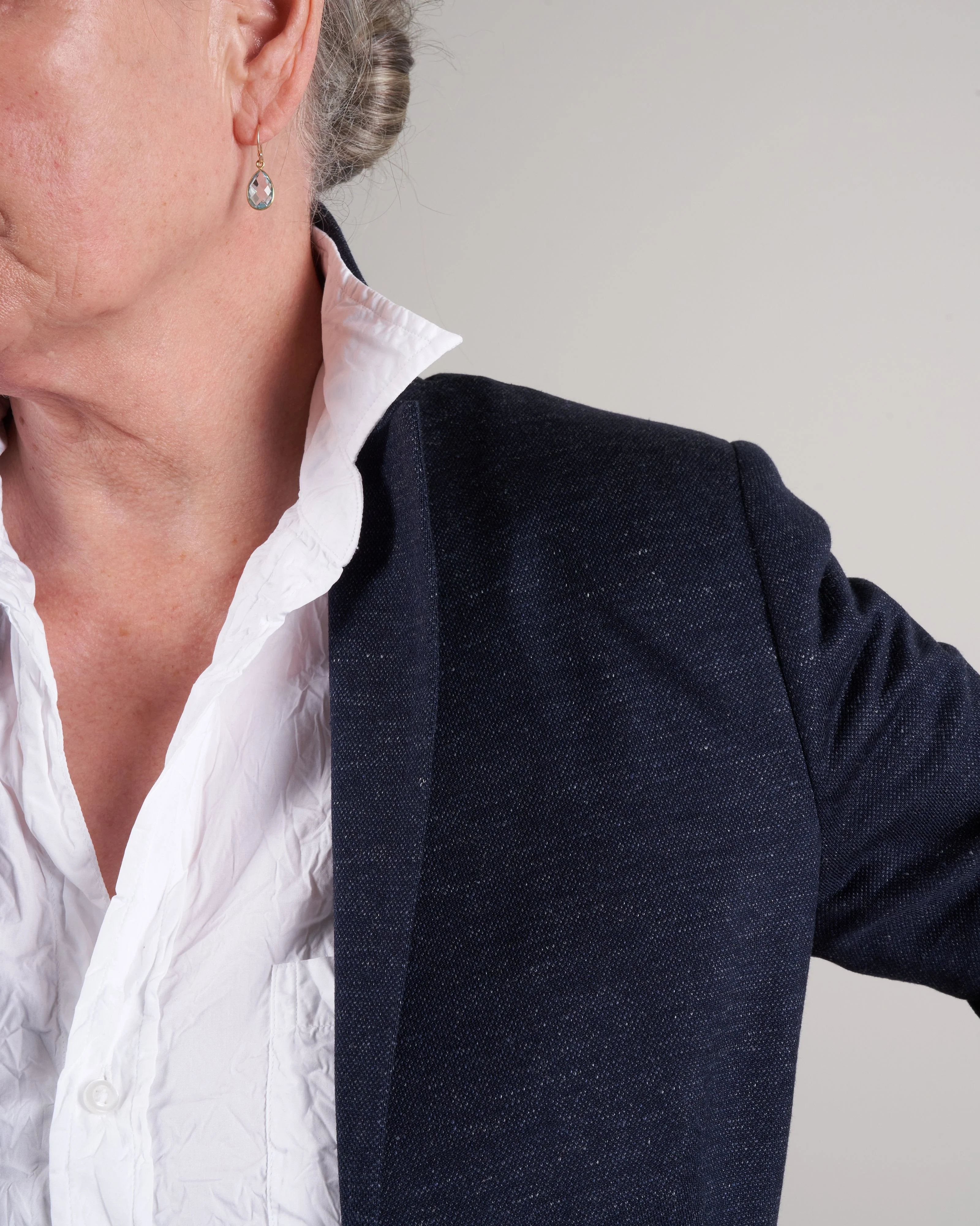 knitted blazer - deep sea - Image 5
