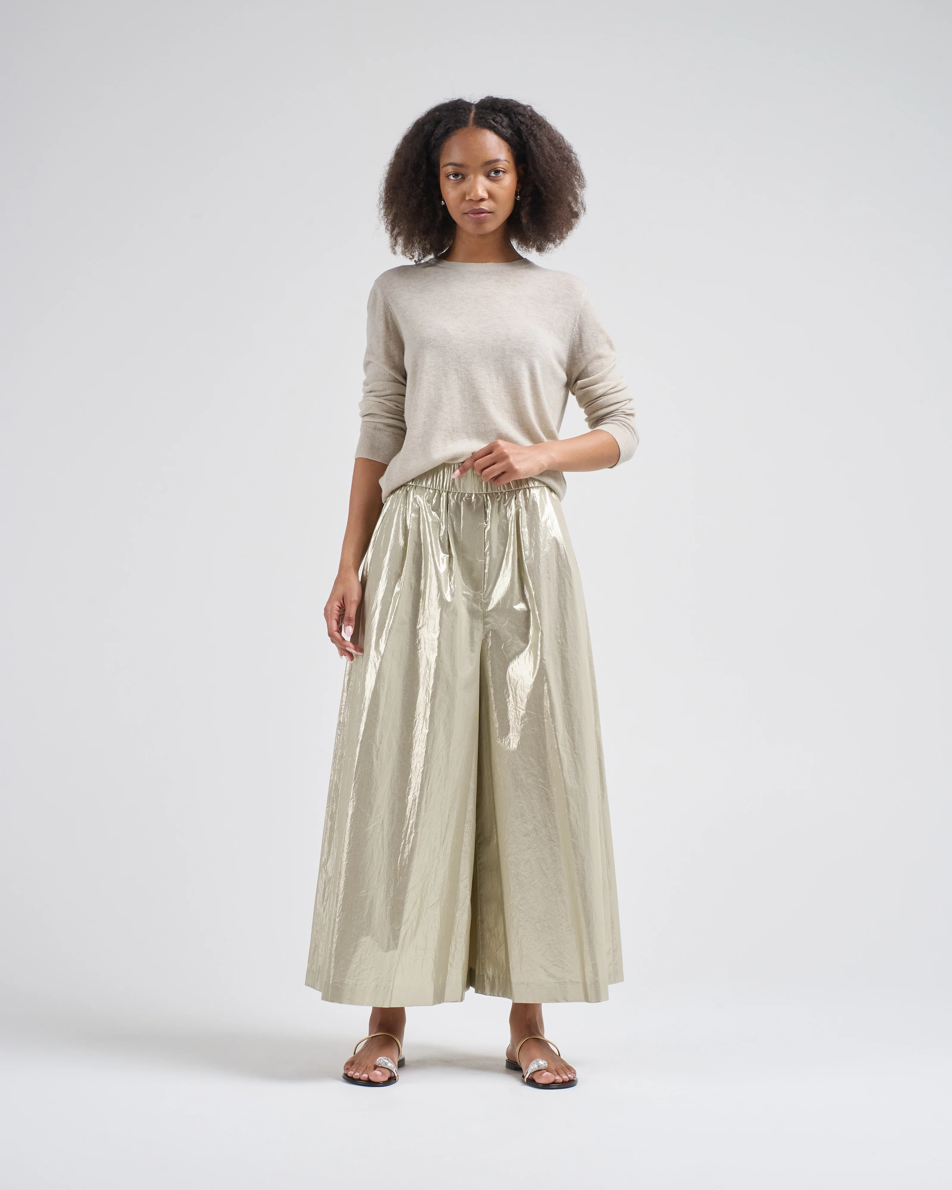 laminated cotton pant