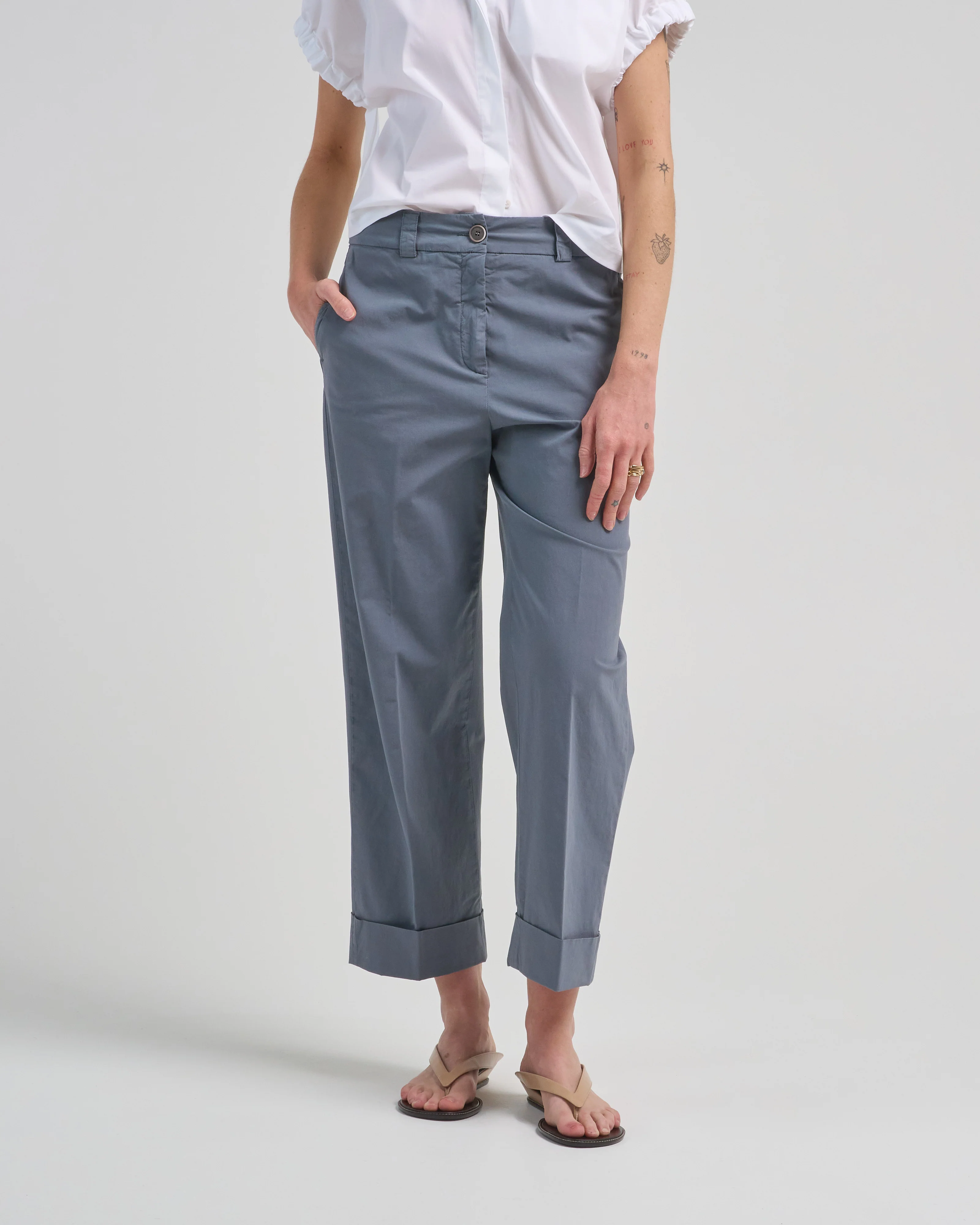 light cotton slub stretch pant - Image 2