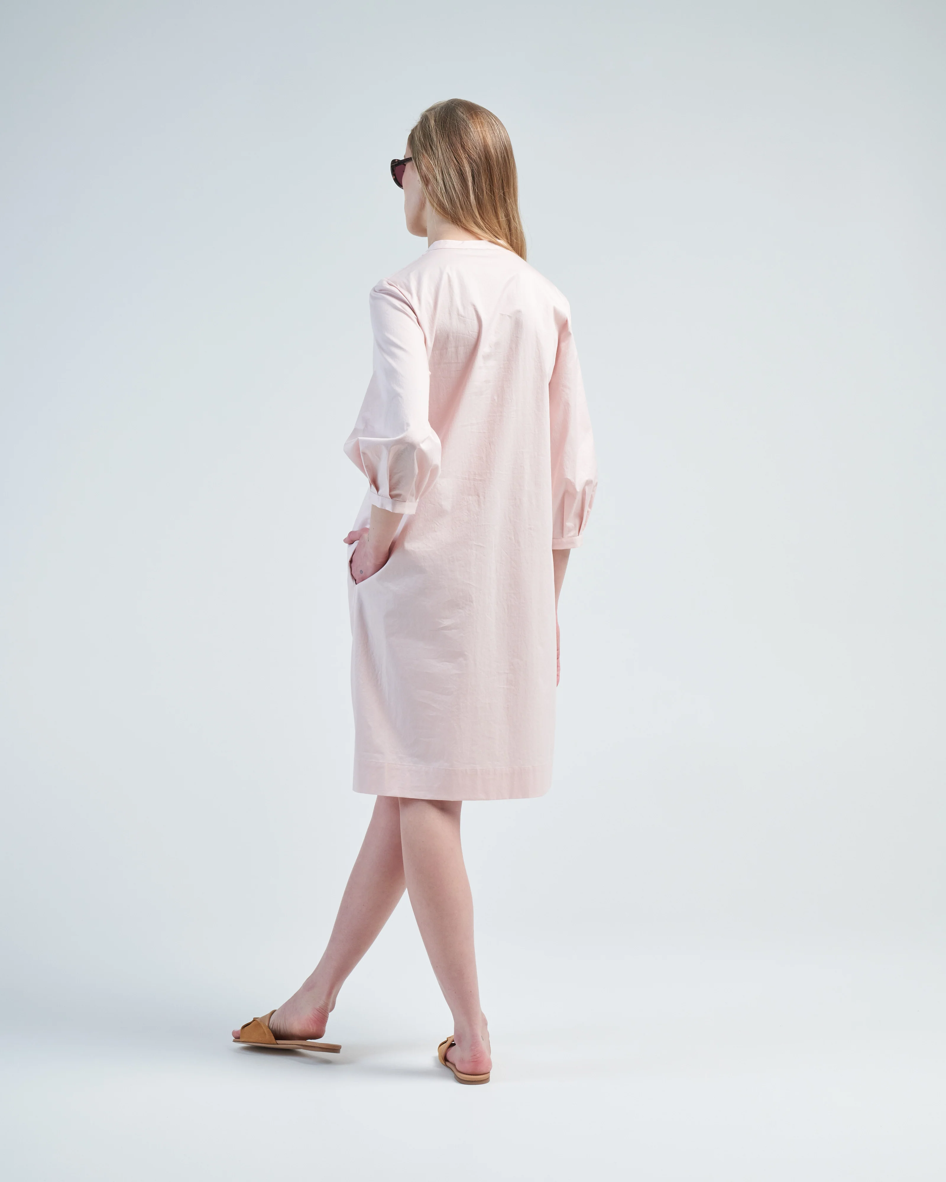 ls stretch cotton midi dress - Image 4