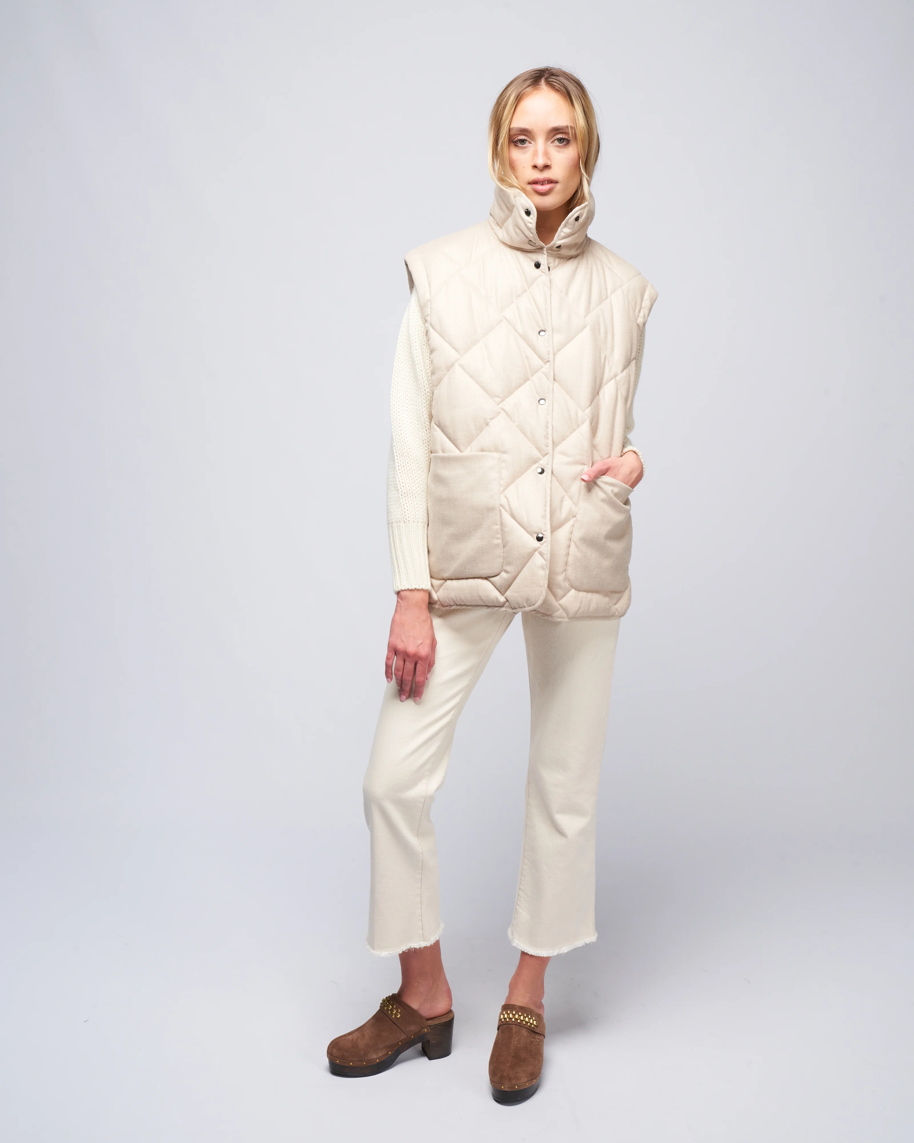 quilted vest - tavertine first snow - Image 2