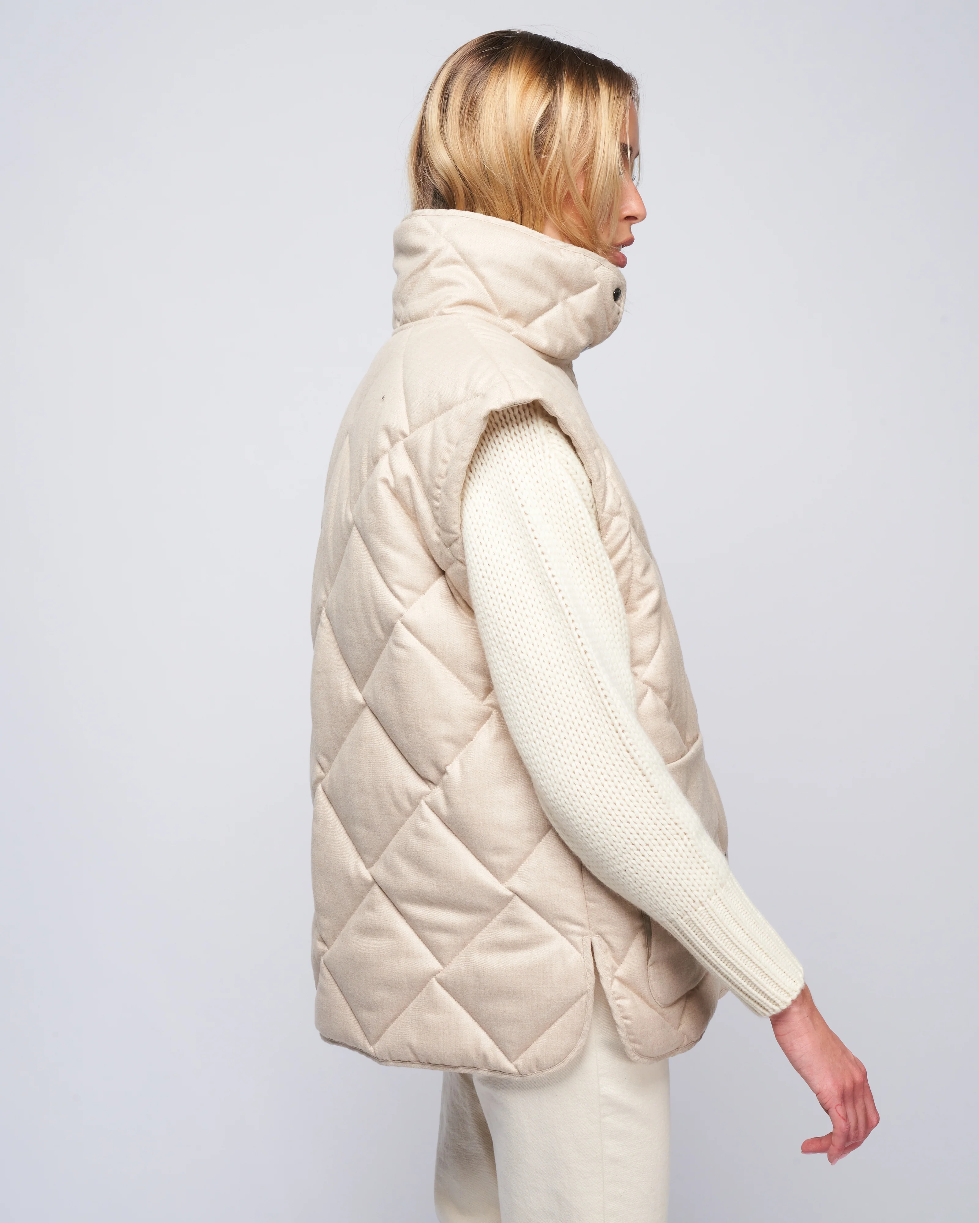 quilted vest - tavertine first snow - Image 4