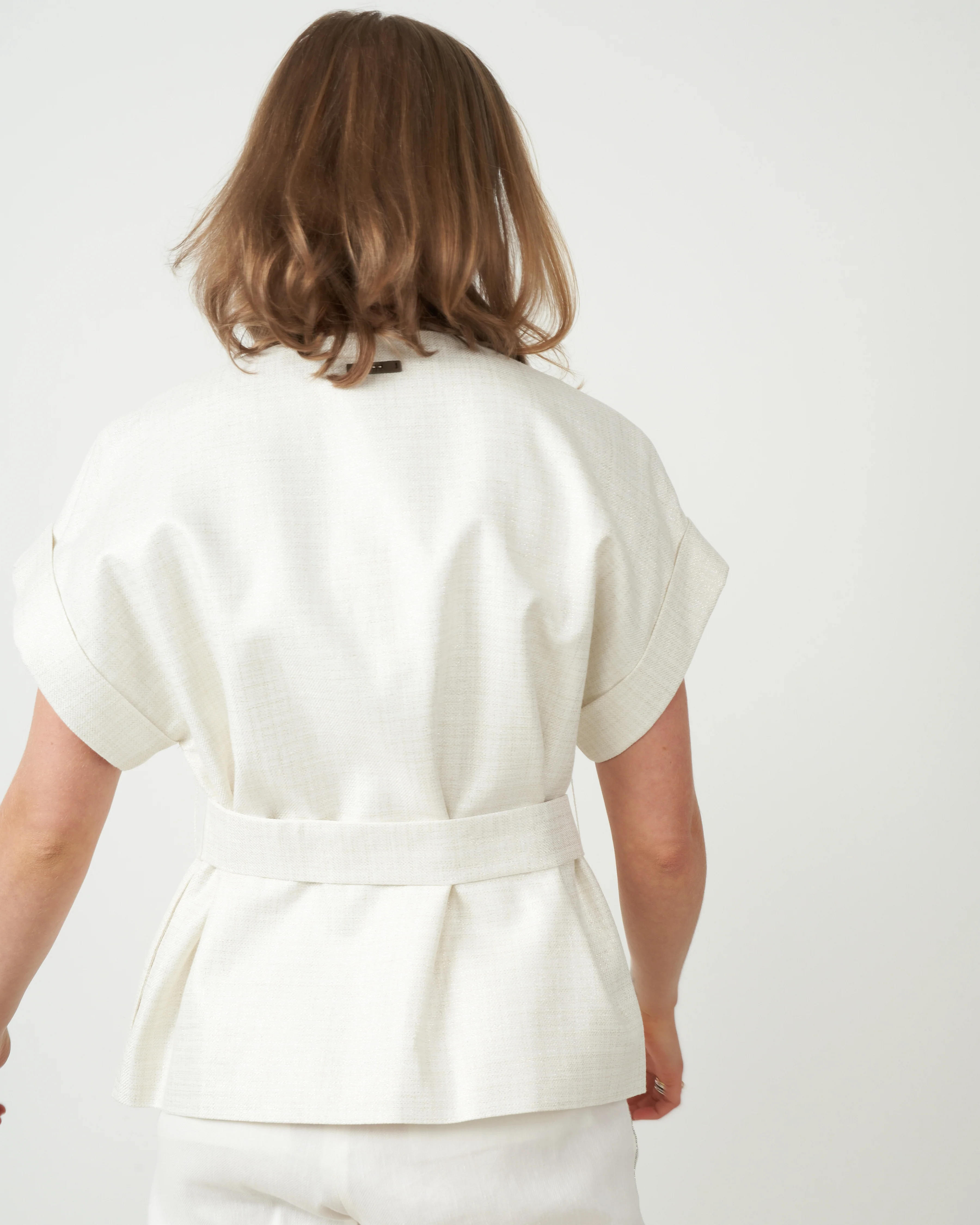 short-sleeve jacket - ivory - Image 3