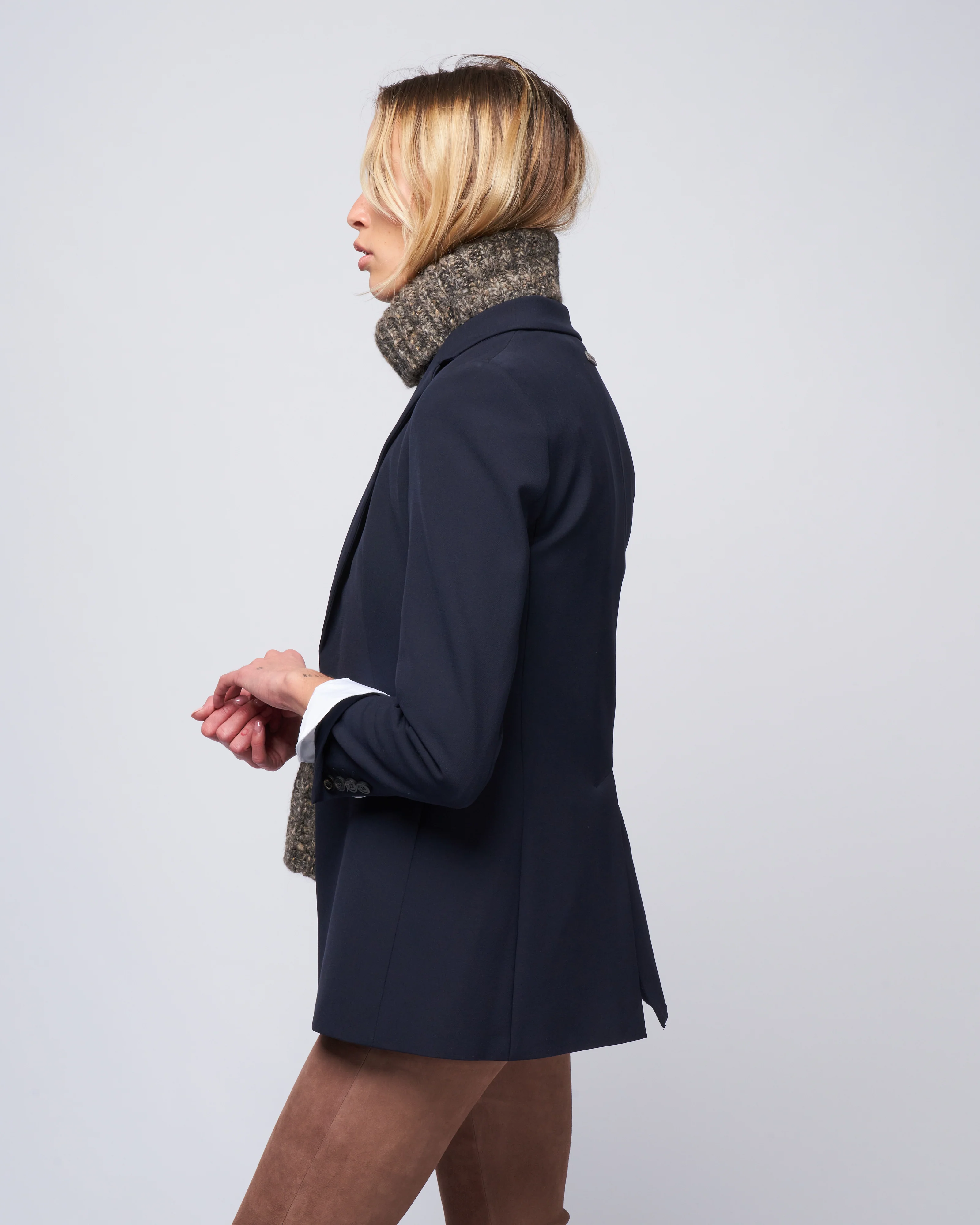 single breast blazer - navy blue - Image 3