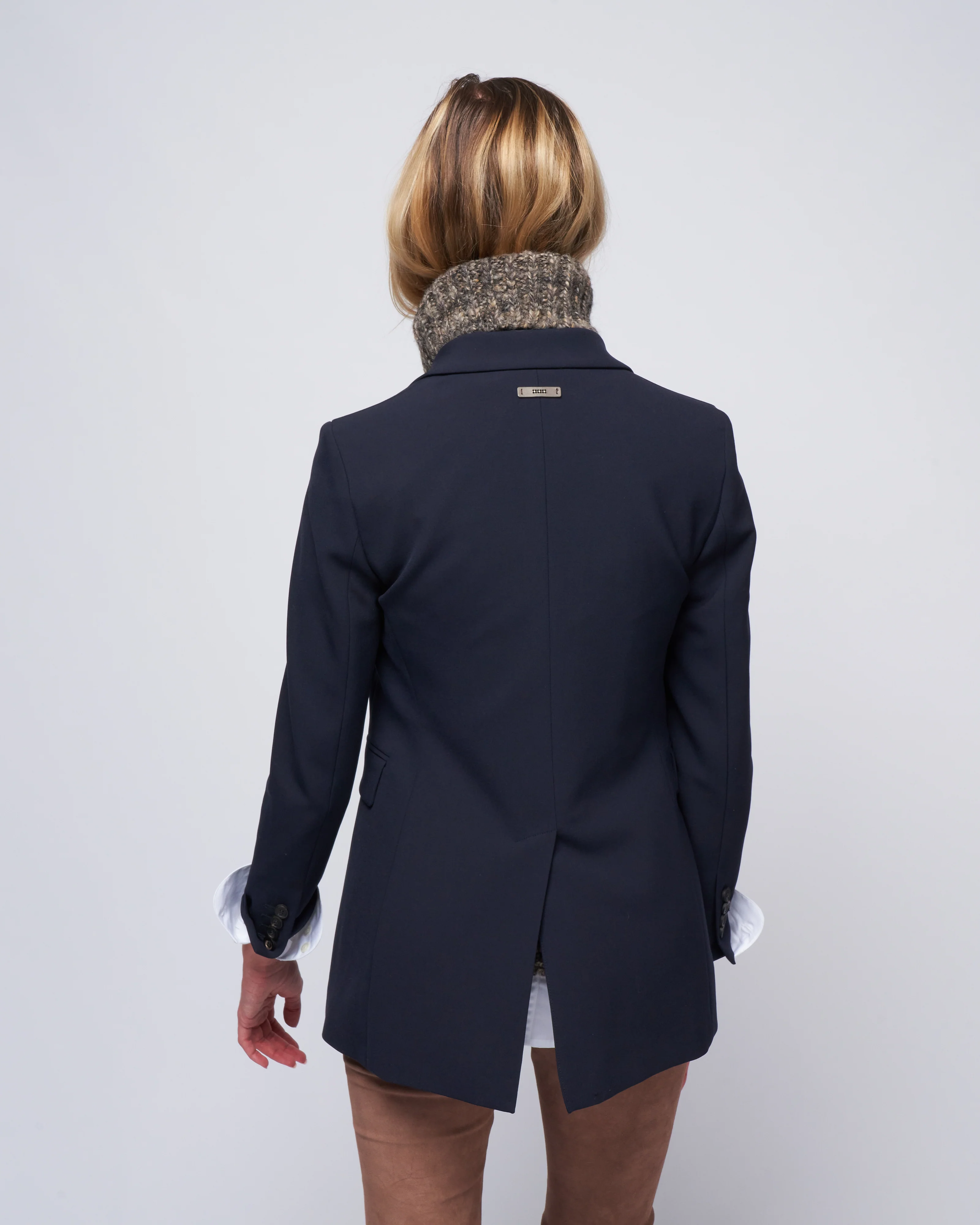 single breast blazer - navy blue - Image 4