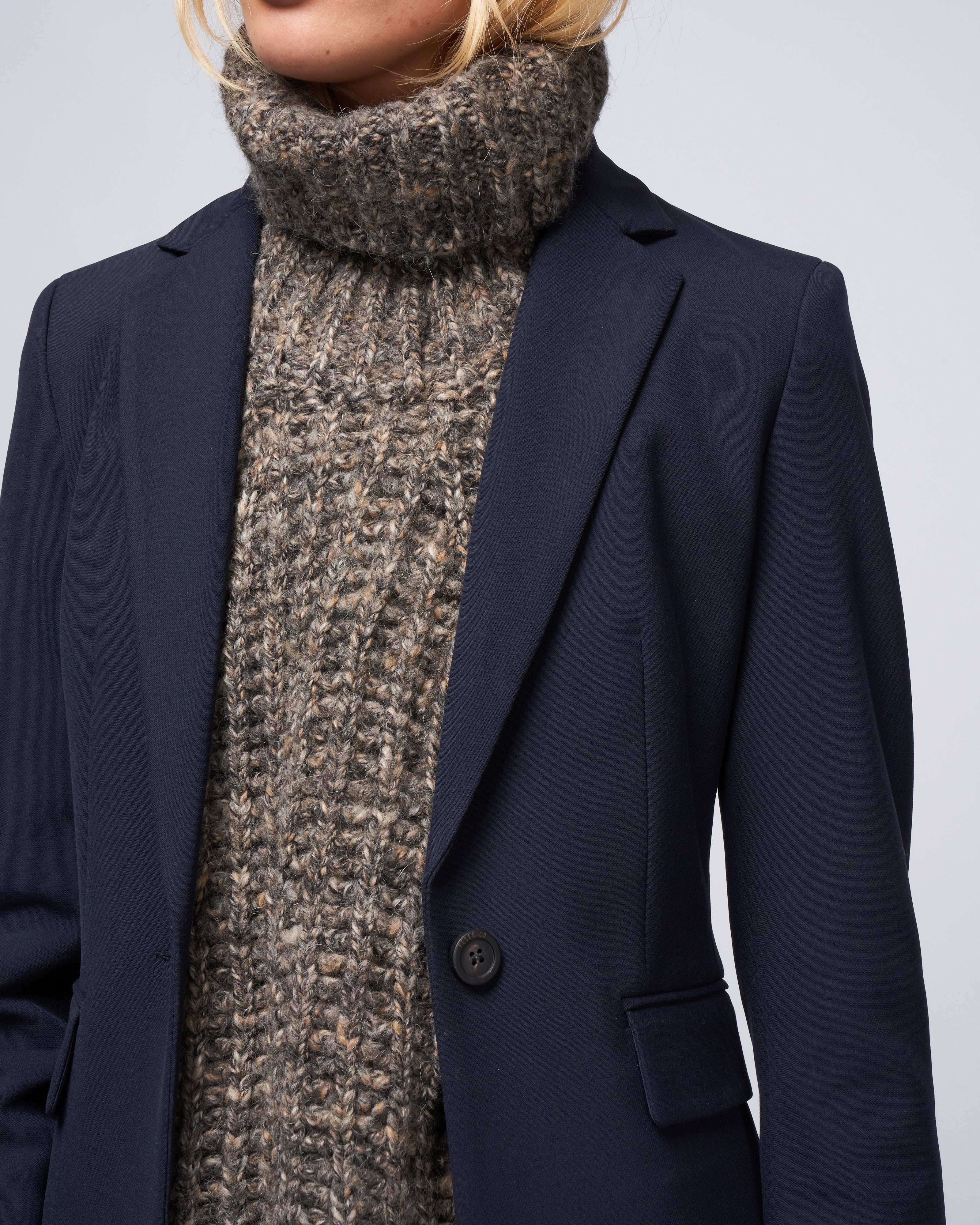single breast blazer - navy blue - Image 5