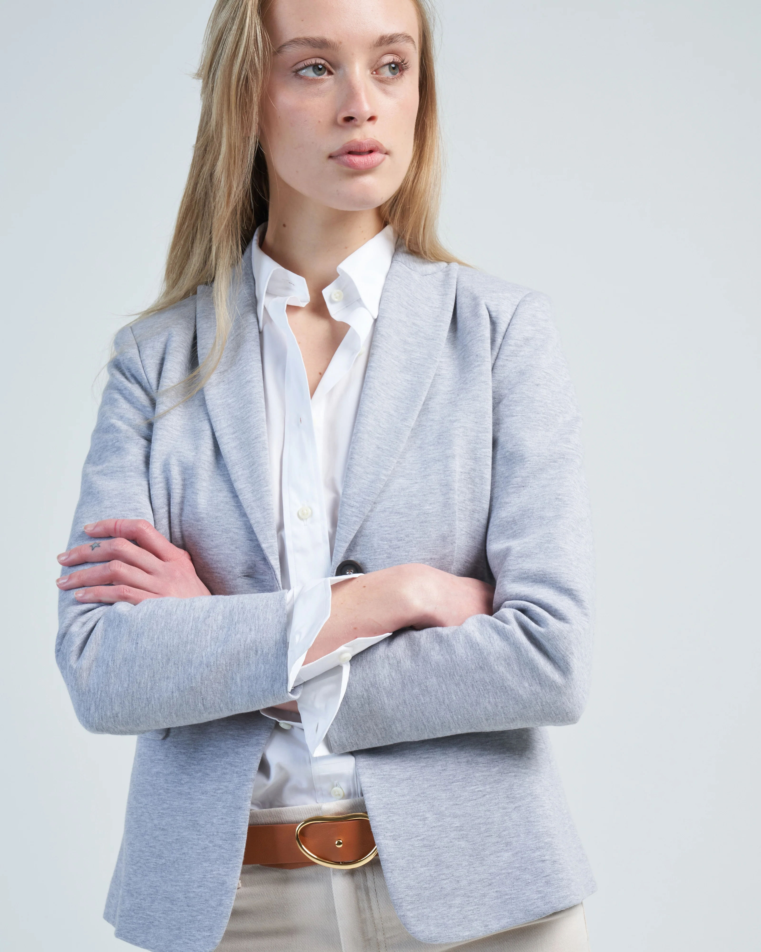 soft double cotton blazer - Image 5