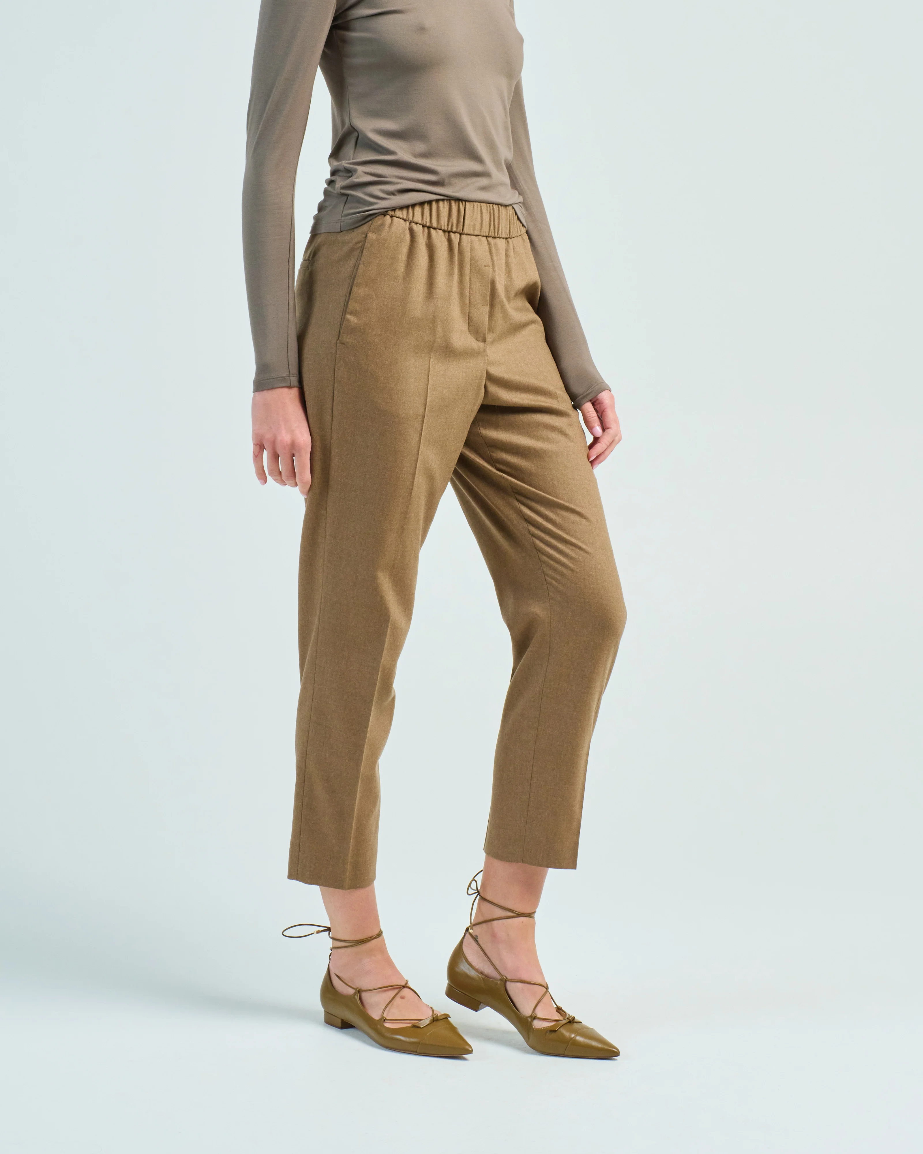 stretch cashmere and wool crop - Image 3