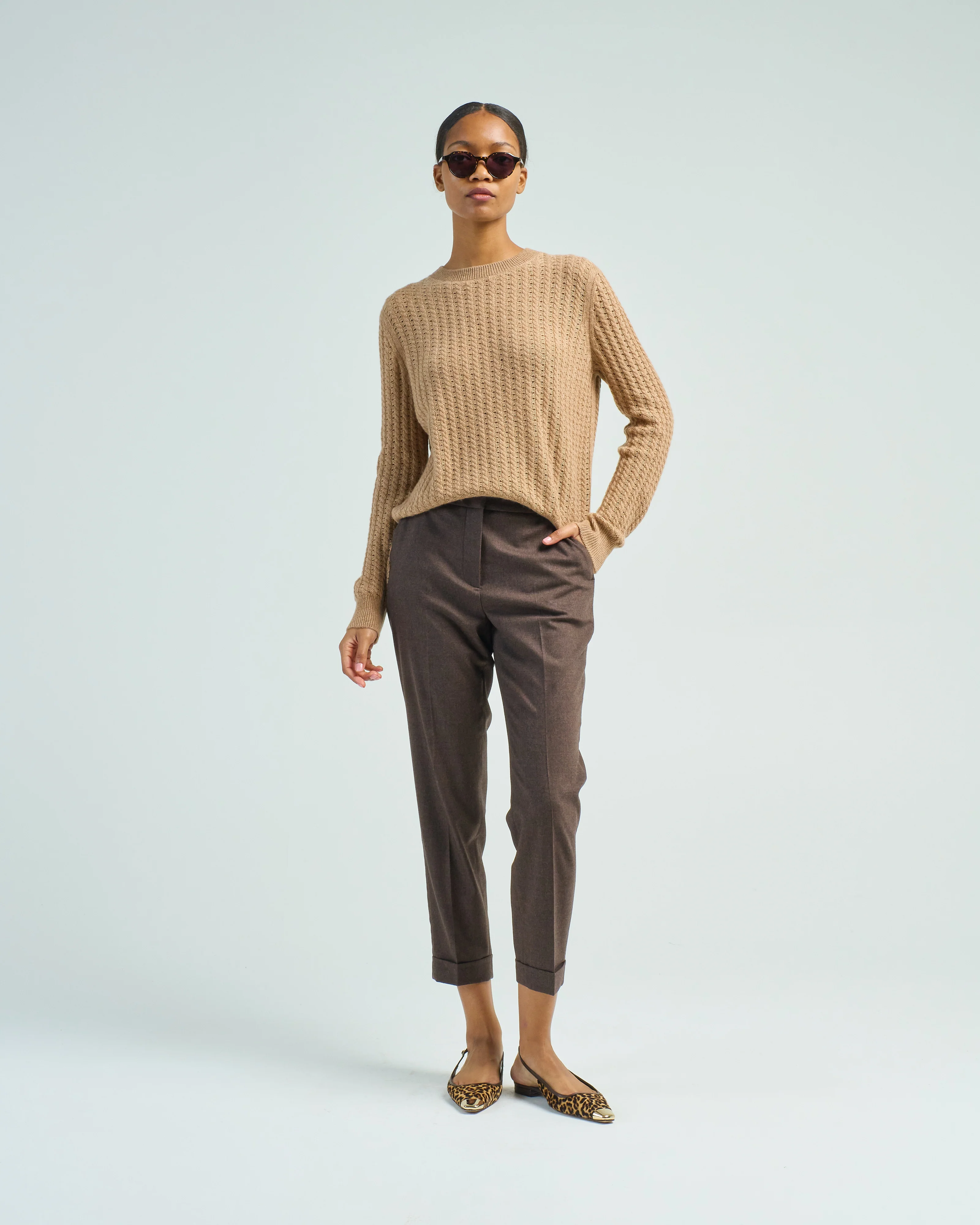 stretch cashmere and wool pant - Image 2