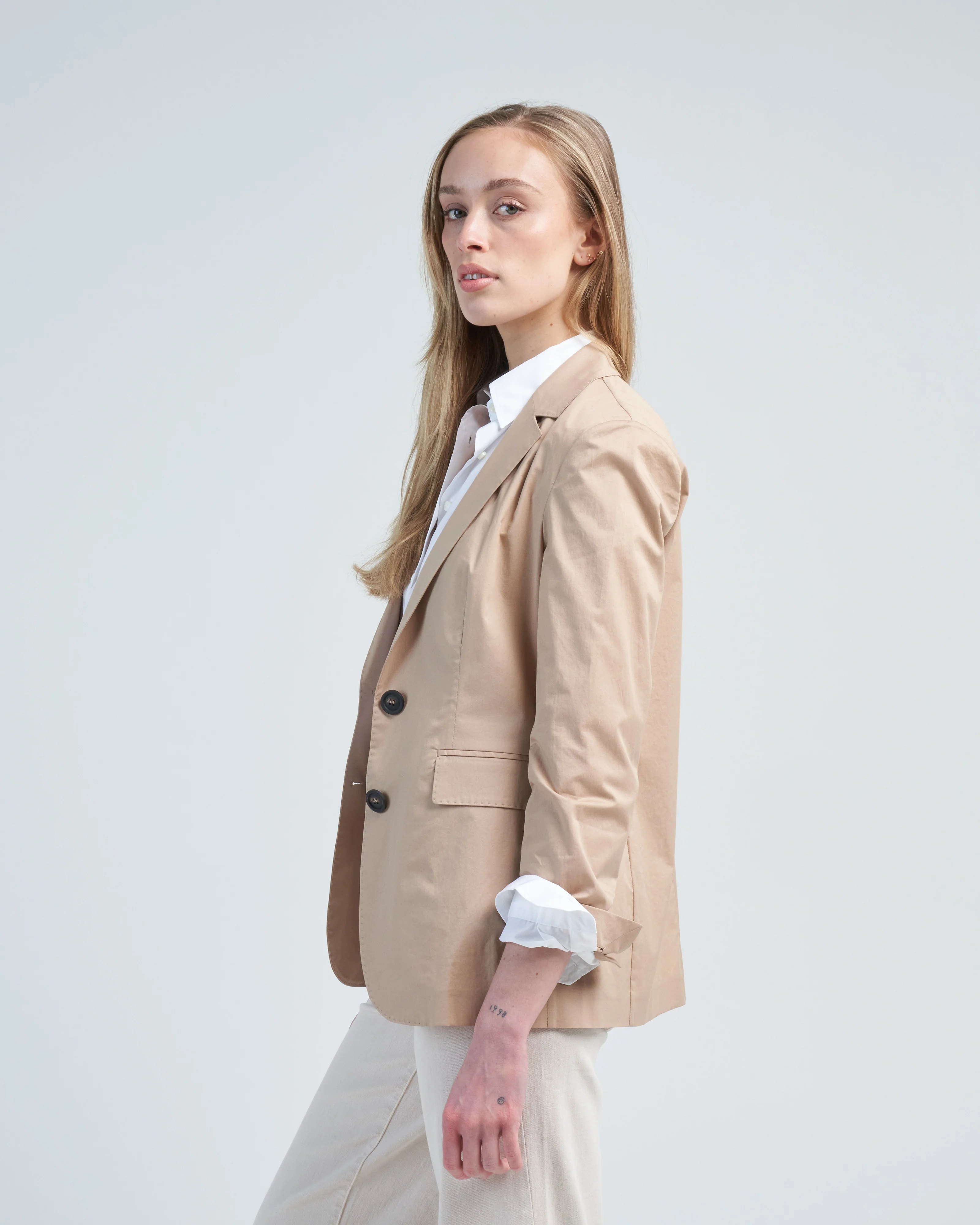 stretch cotton blazer - Image 3