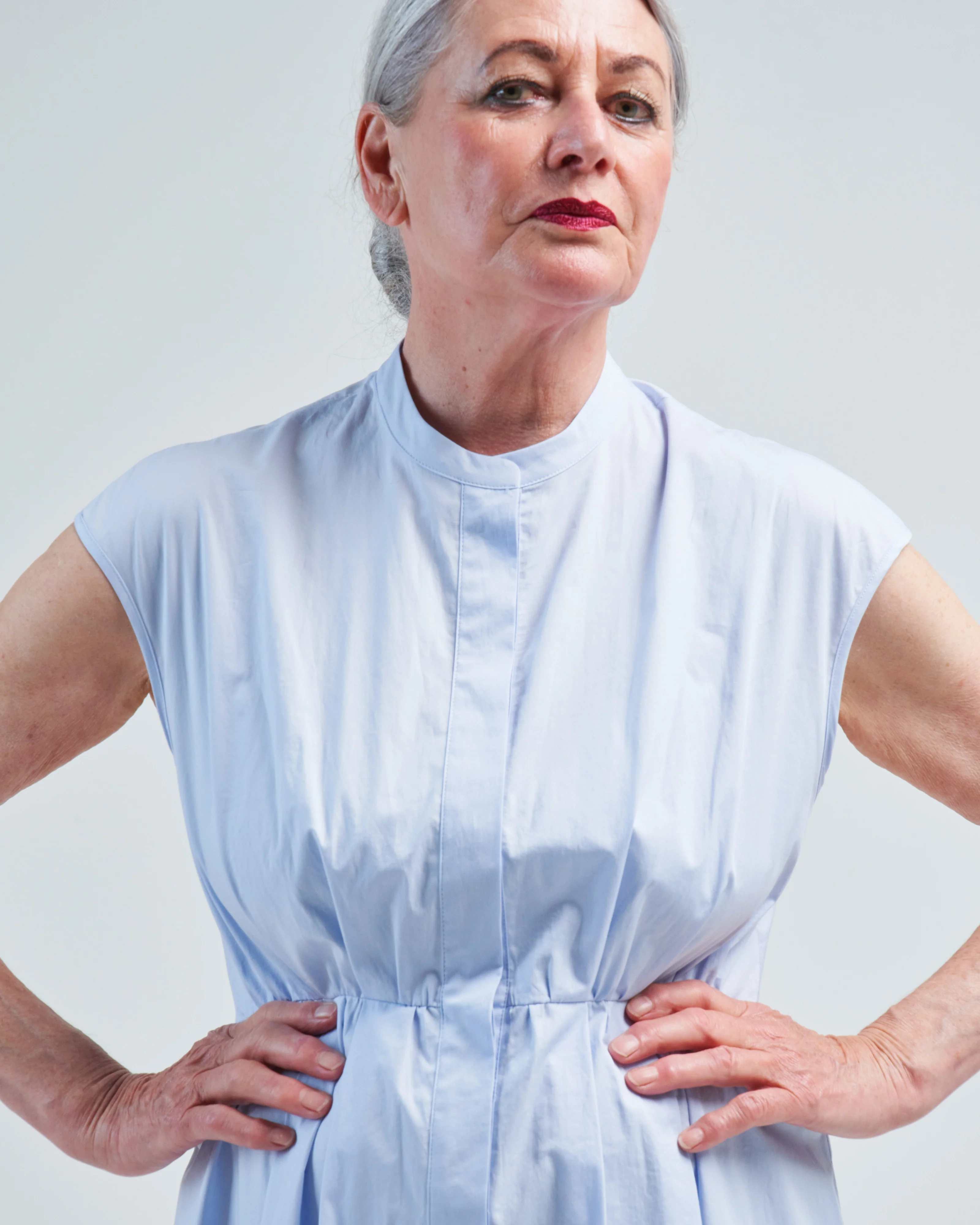 stretch cotton midi dress - Image 2