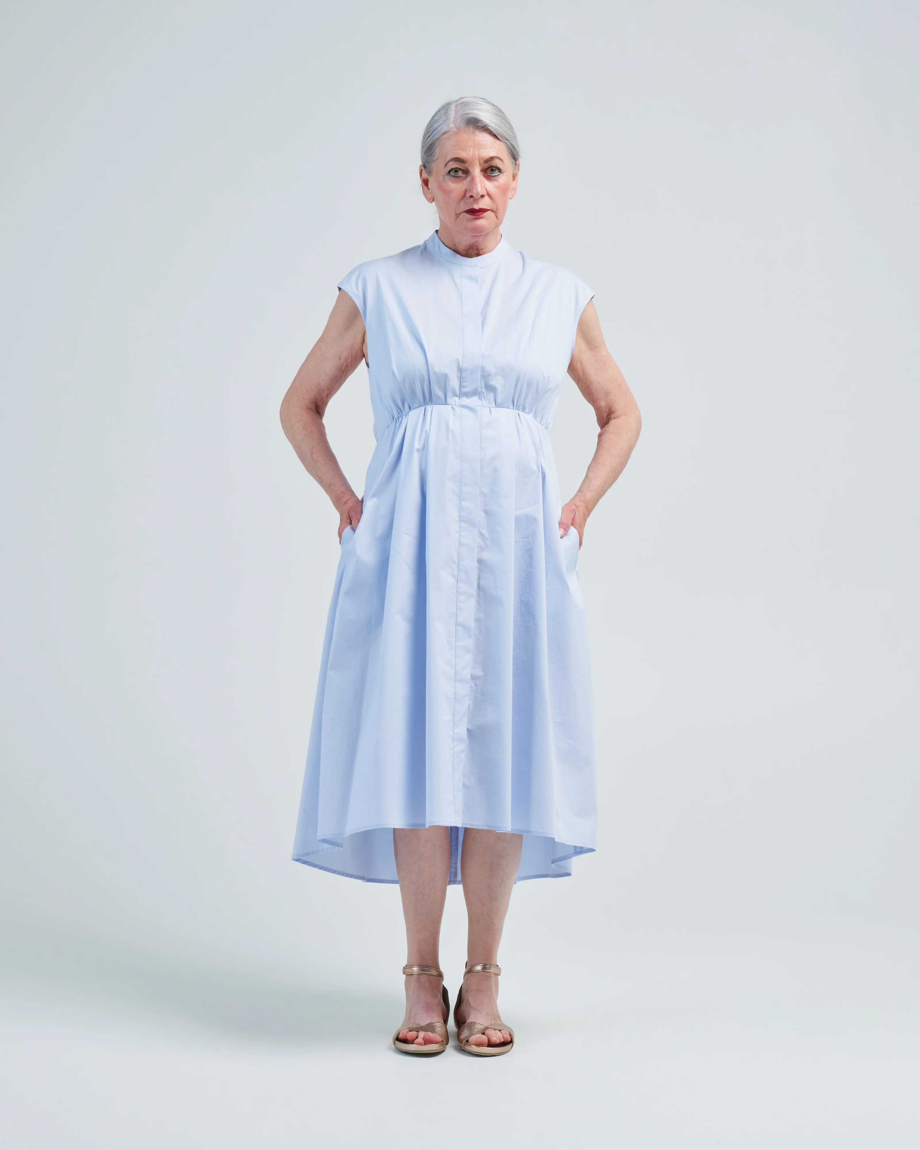 stretch cotton midi dress - Image 3