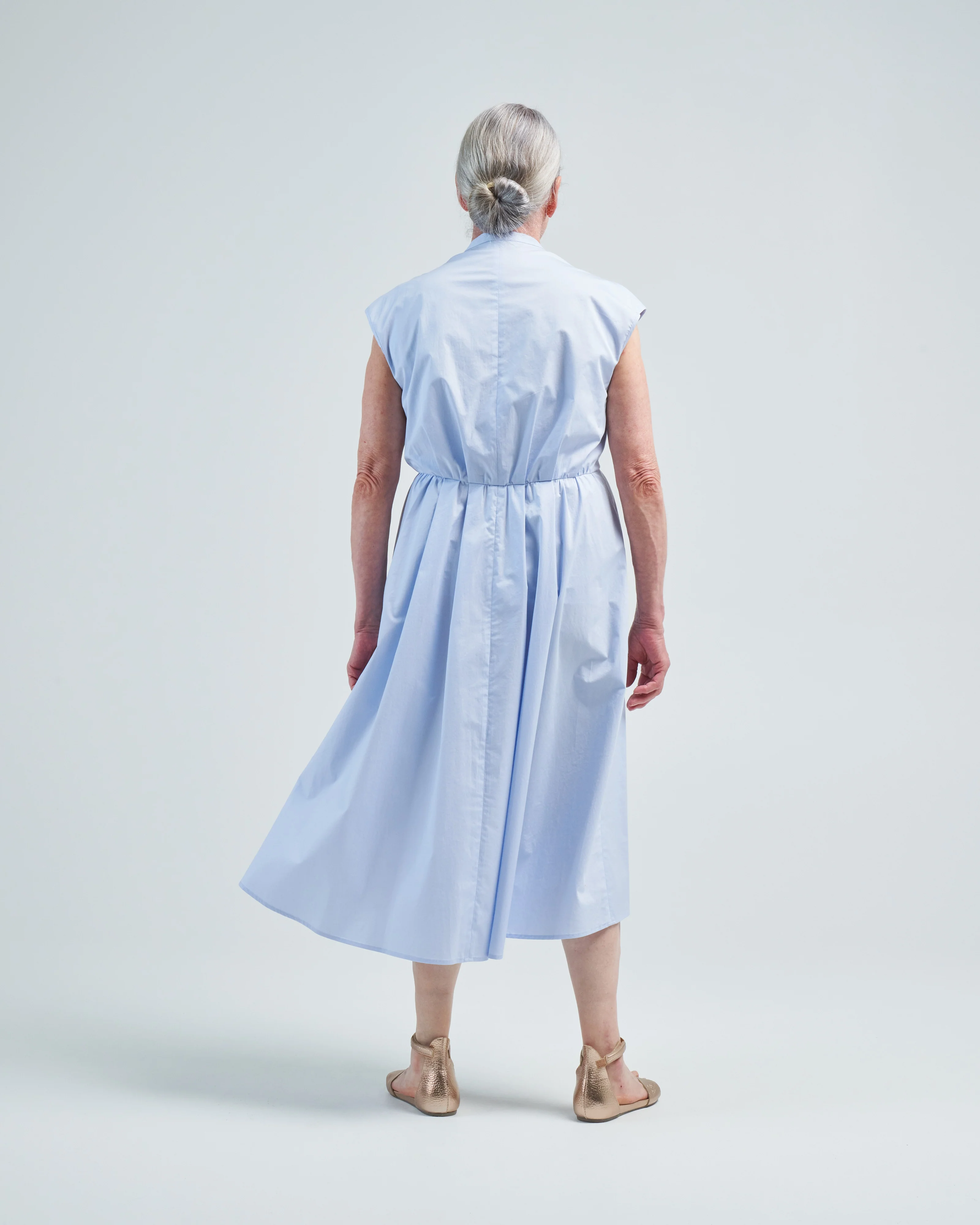 stretch cotton midi dress - Image 5