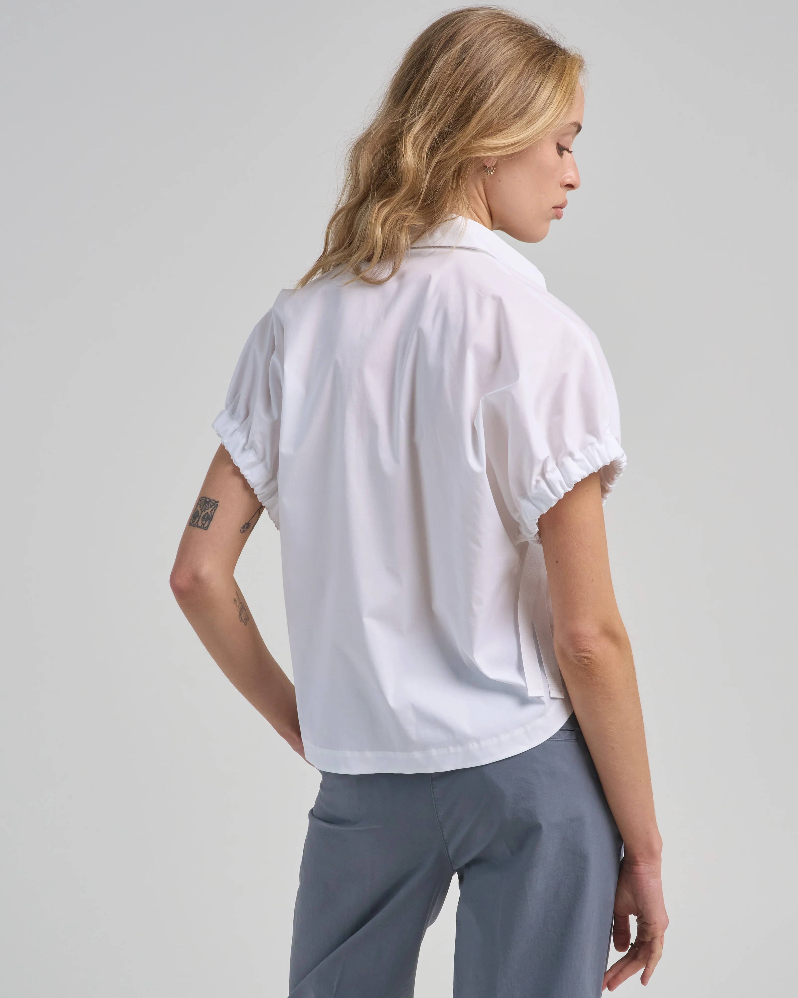 stretch cotton poplin short sleeve shirt - Image 4