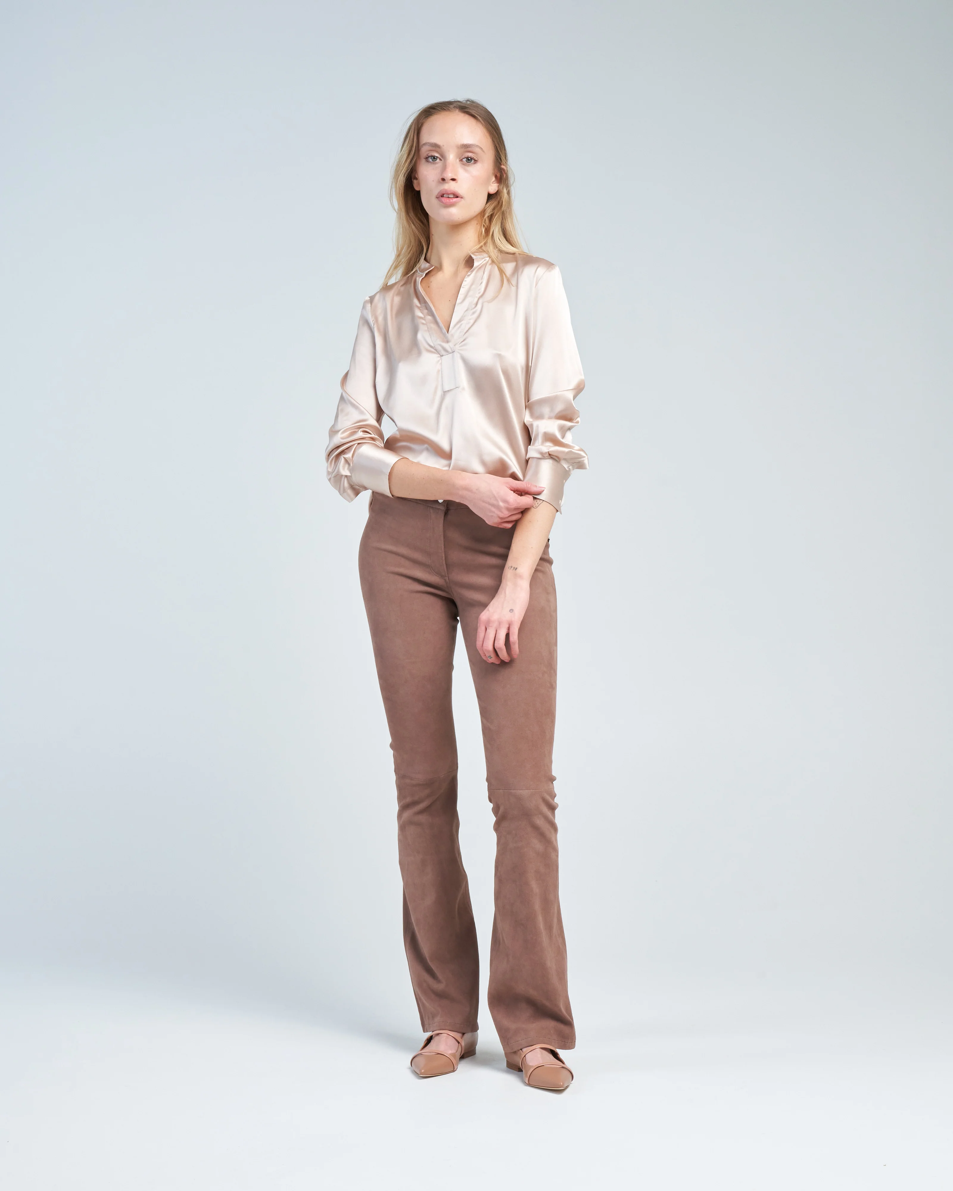 stretch silk v neck - Image 2