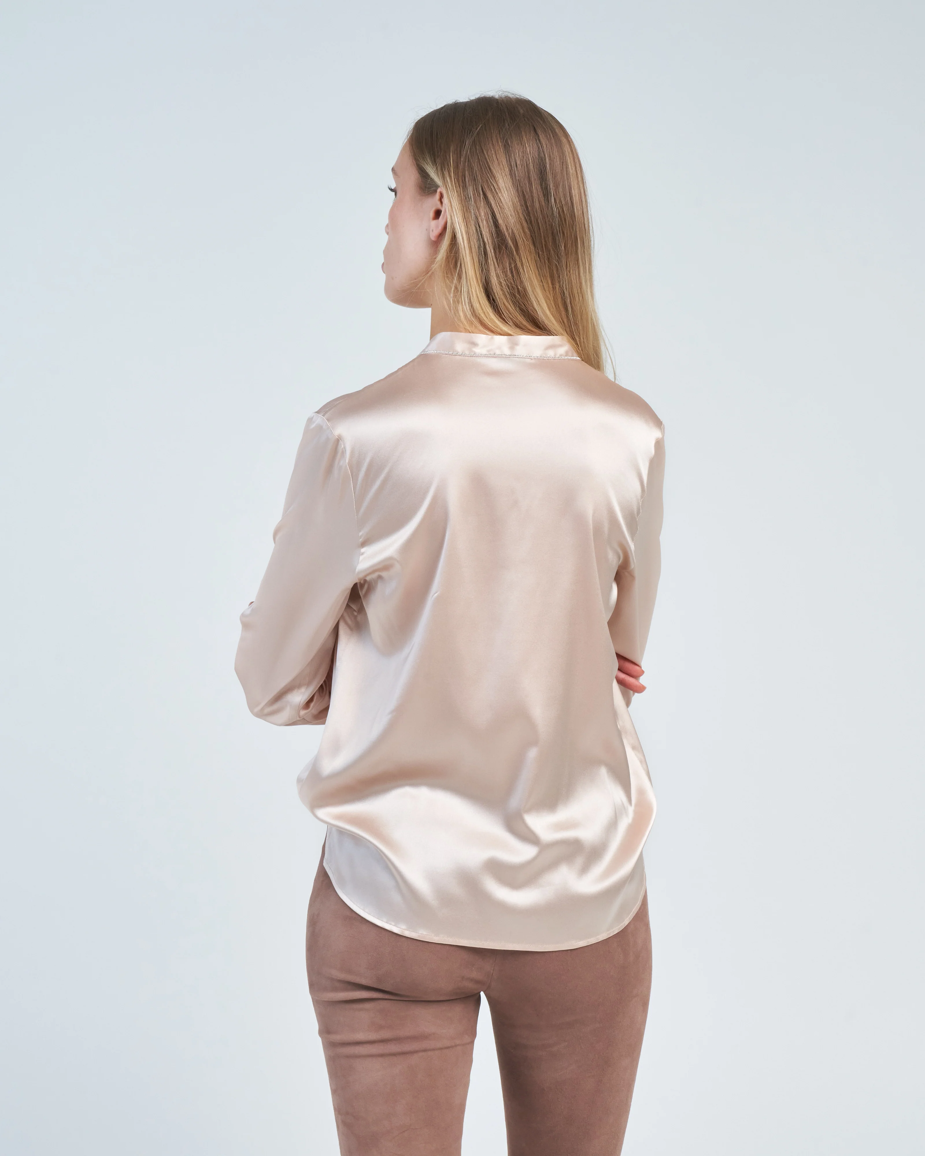 stretch silk v neck - Image 4