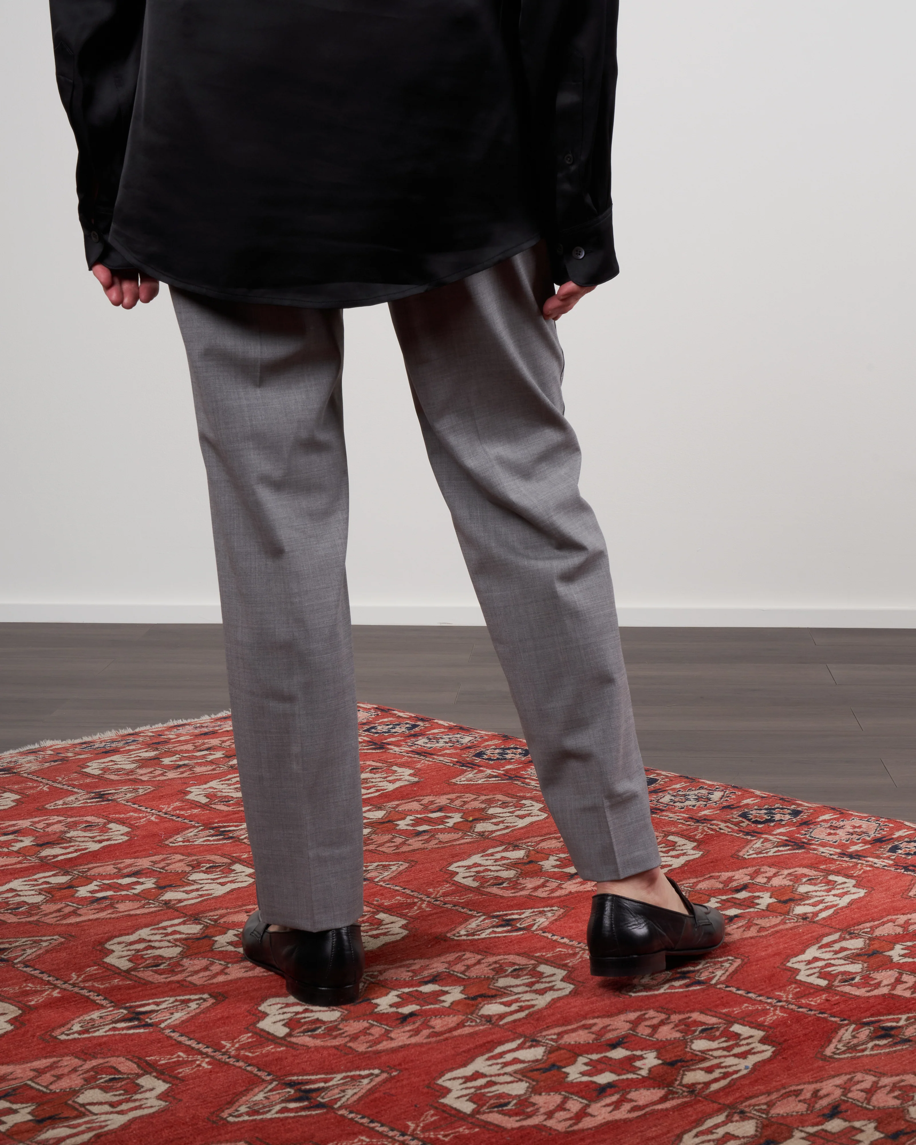 stretch wool cigarette pant - light grey melange - Image 3