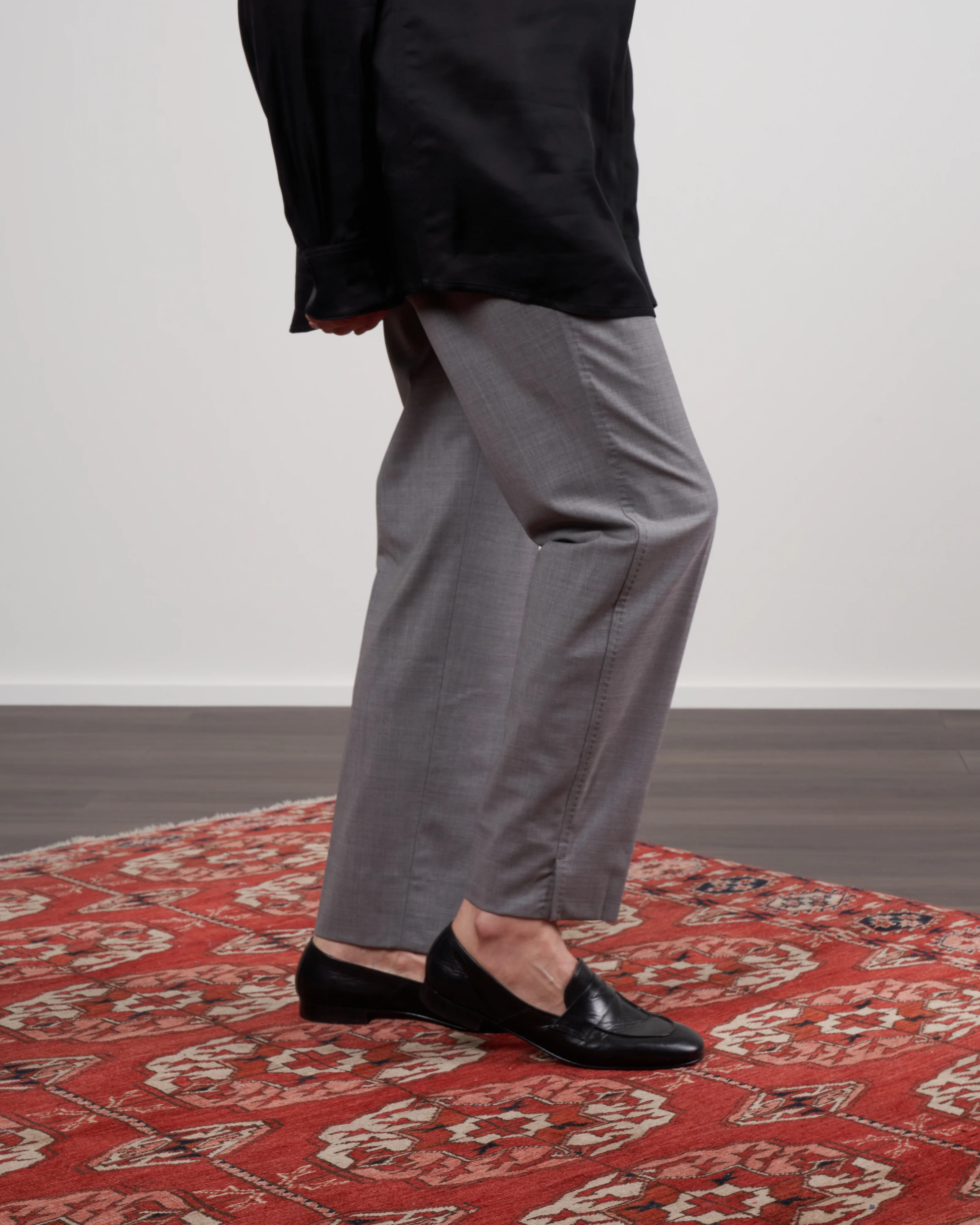 stretch wool cigarette pant - light grey melange - Image 4