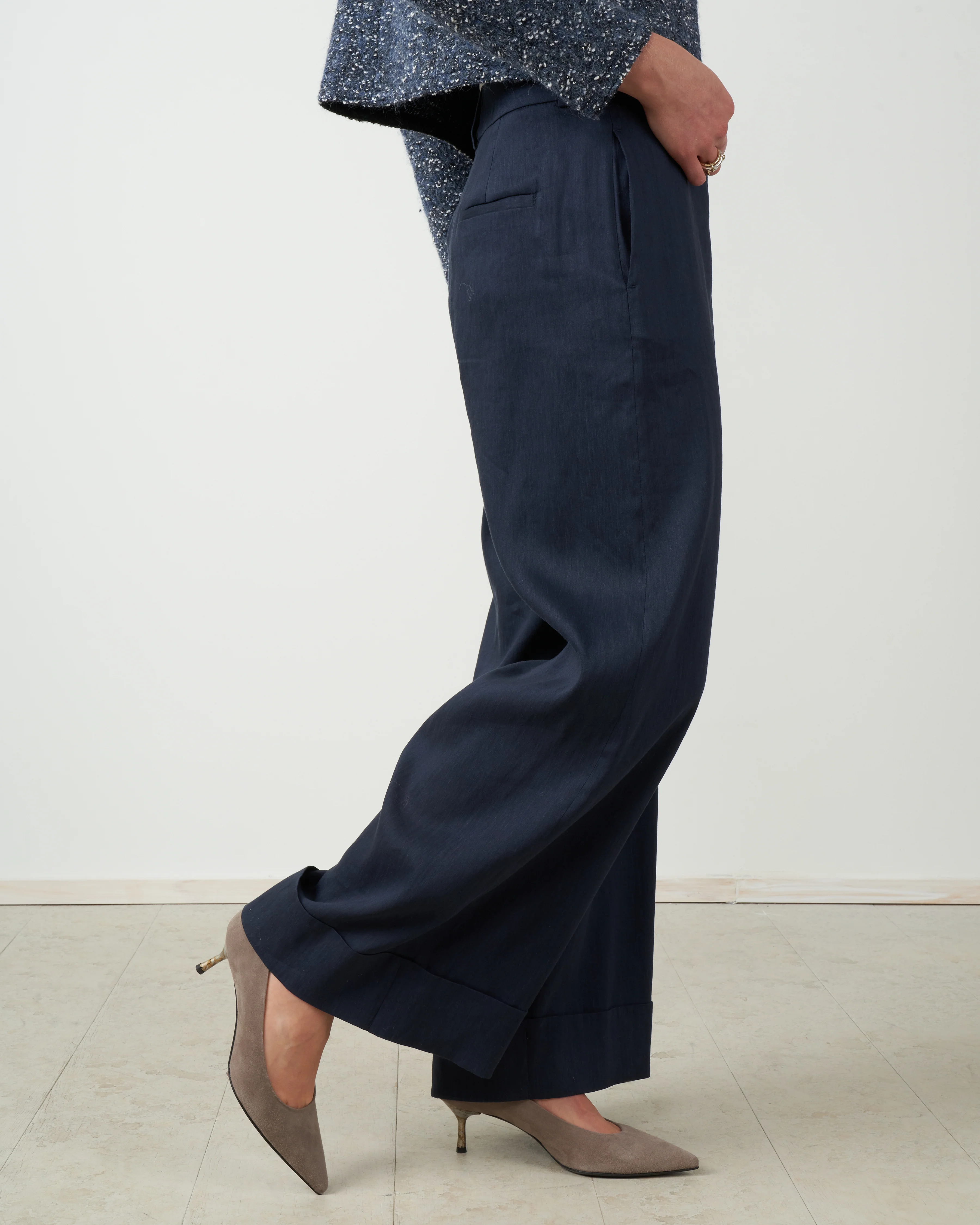wide-leg pant - navy - Image 2