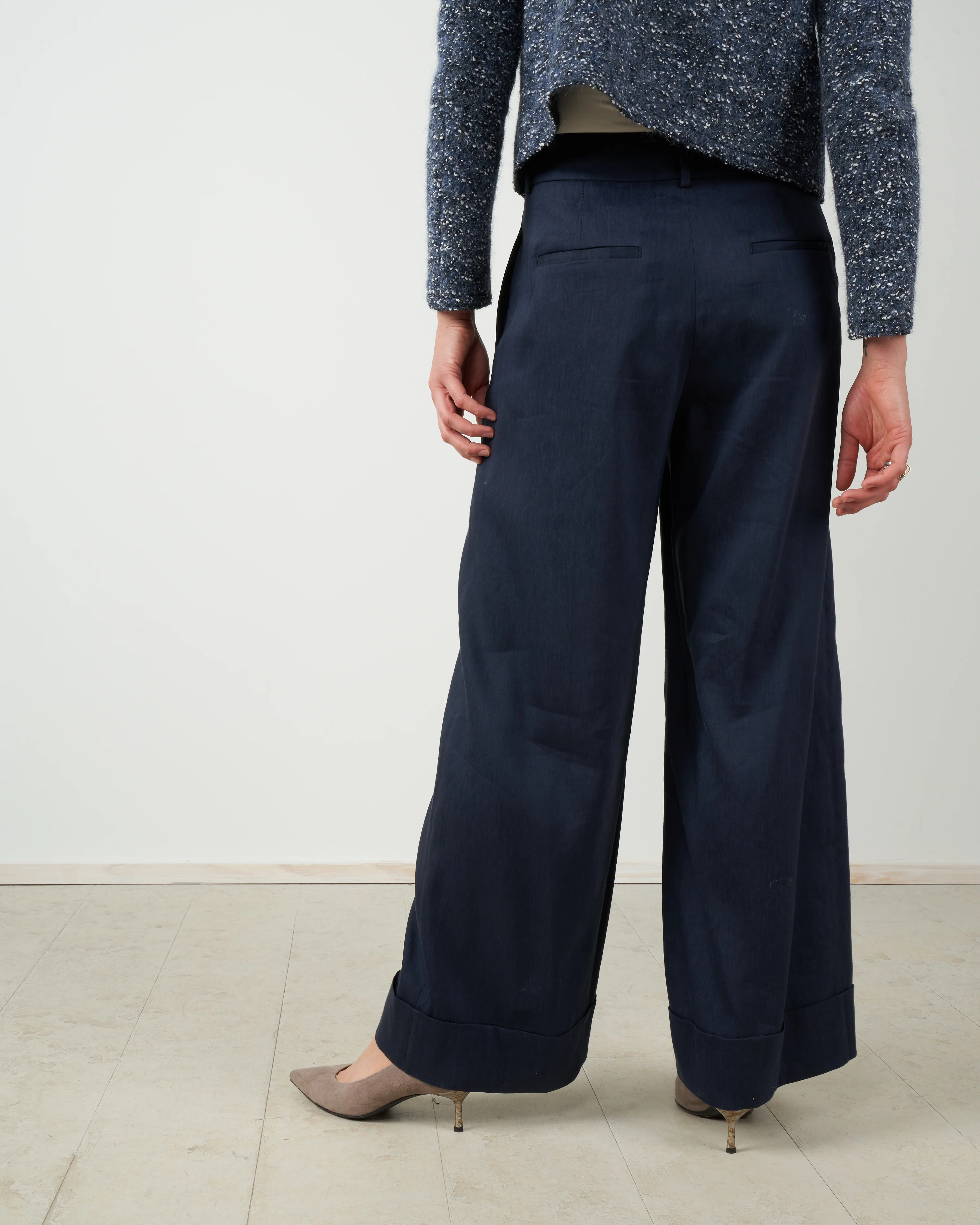 wide-leg pant - navy - Image 3