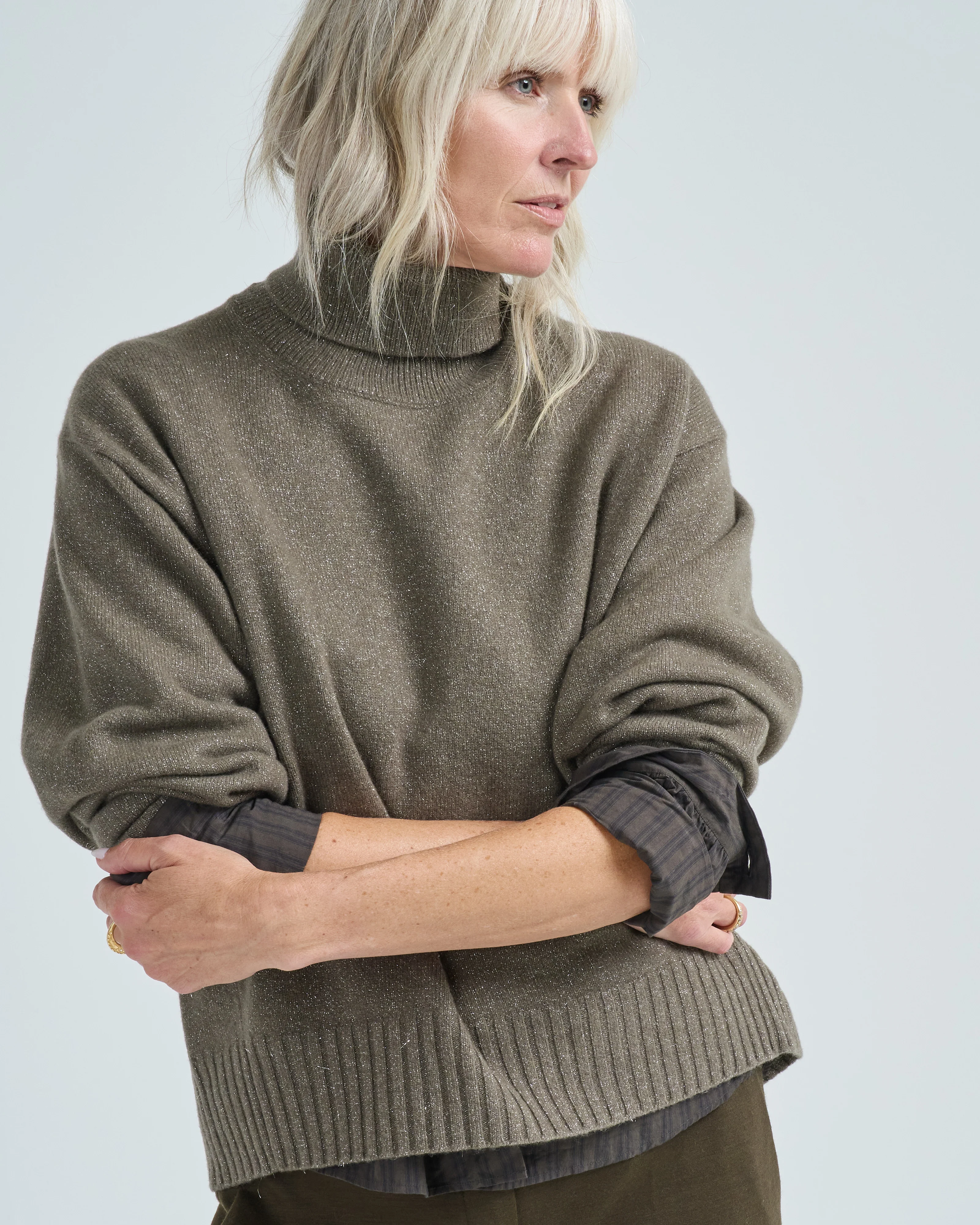 turtleneck sweater with lurex