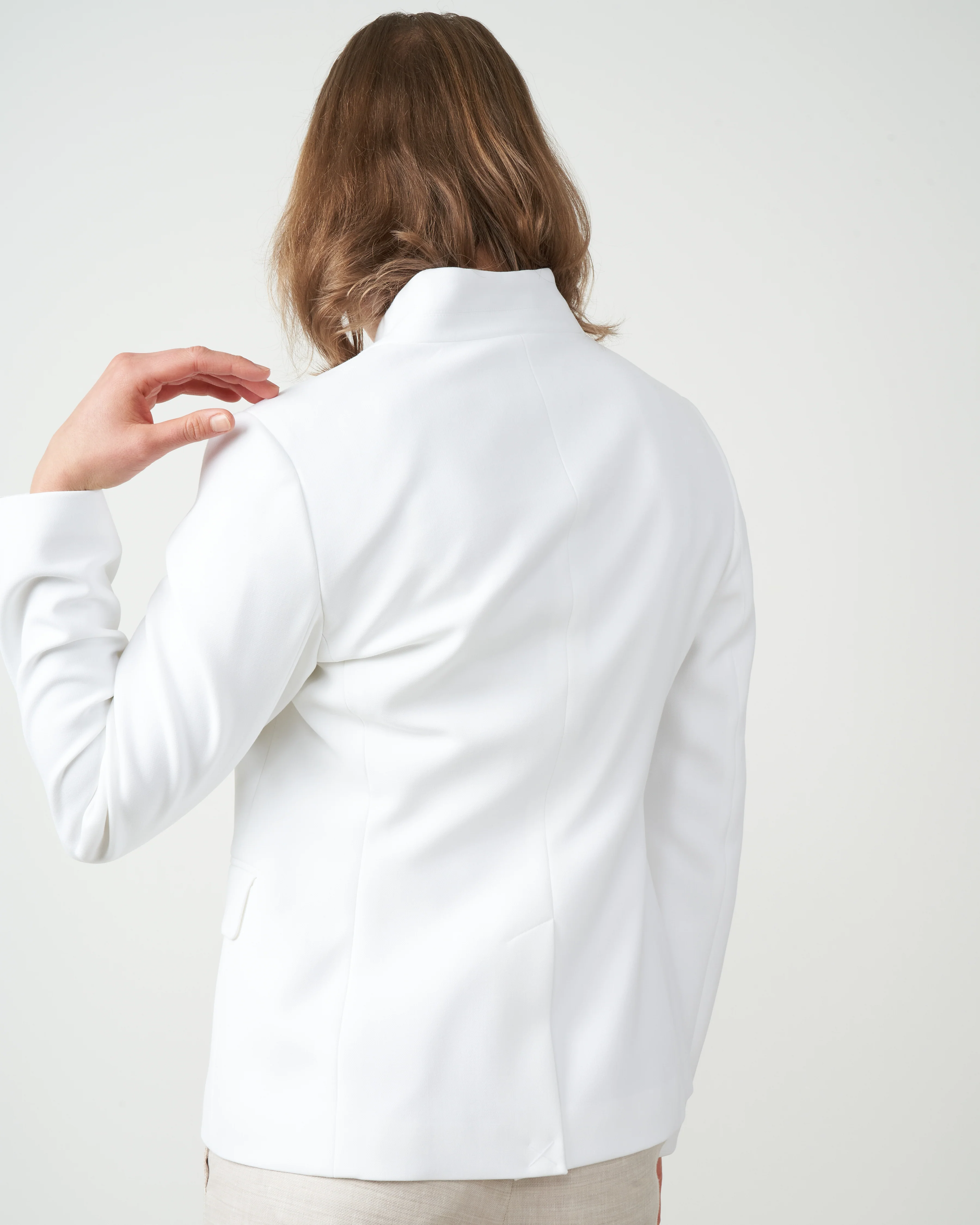 two button double cloth jacket - white - Image 3