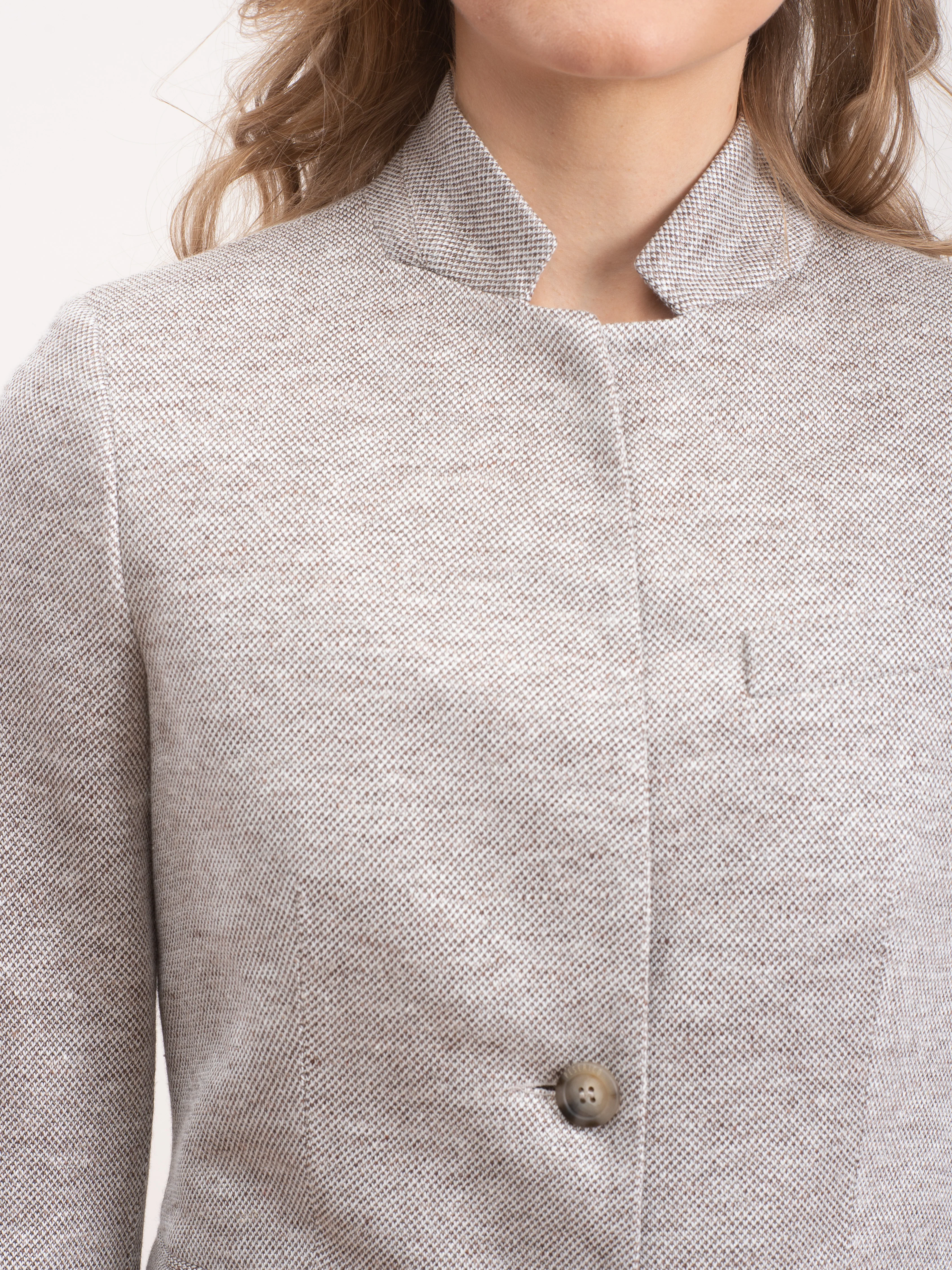 two button up collar jacket - cafe - Image 5