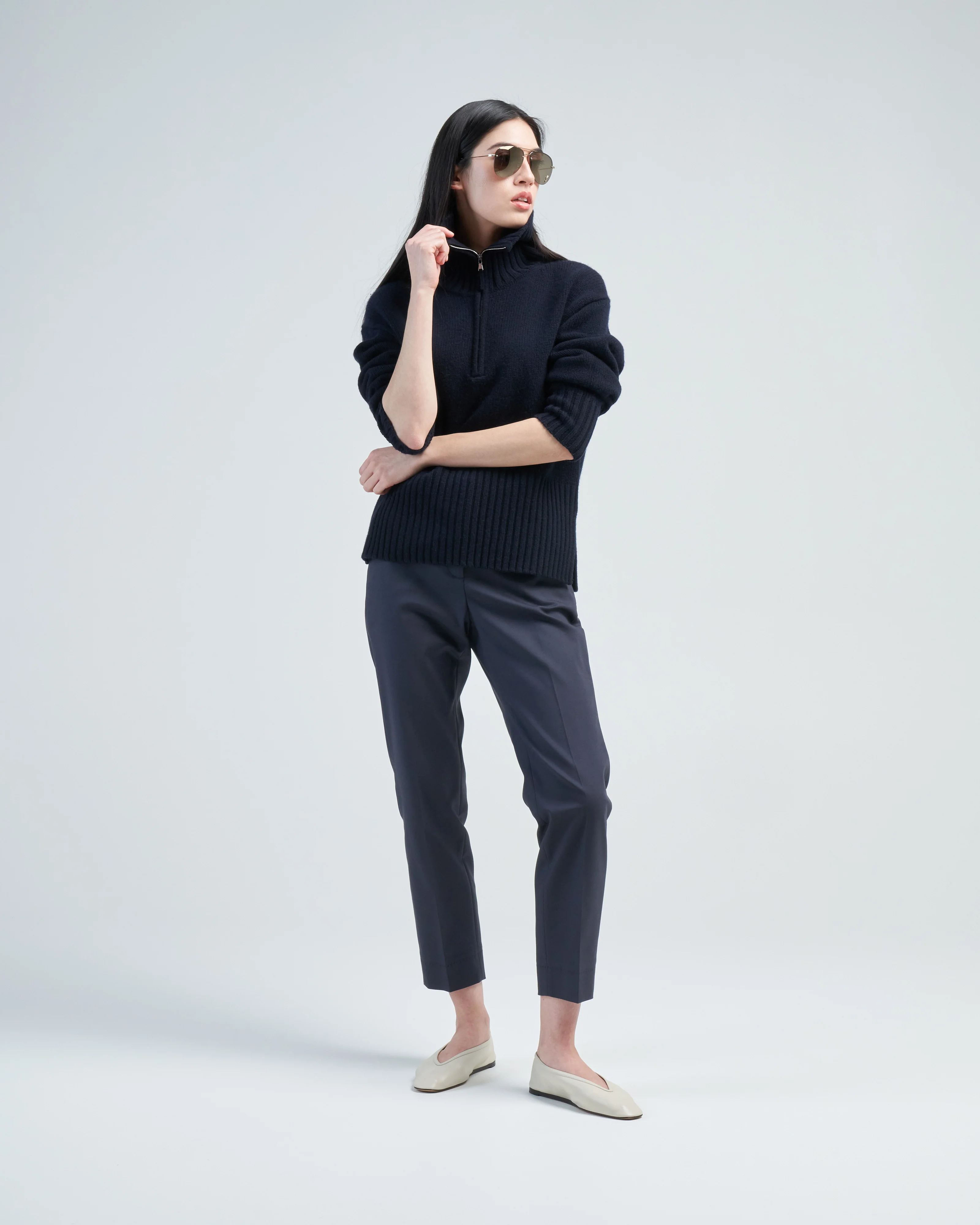 viscose cotton front zip pant - Image 2