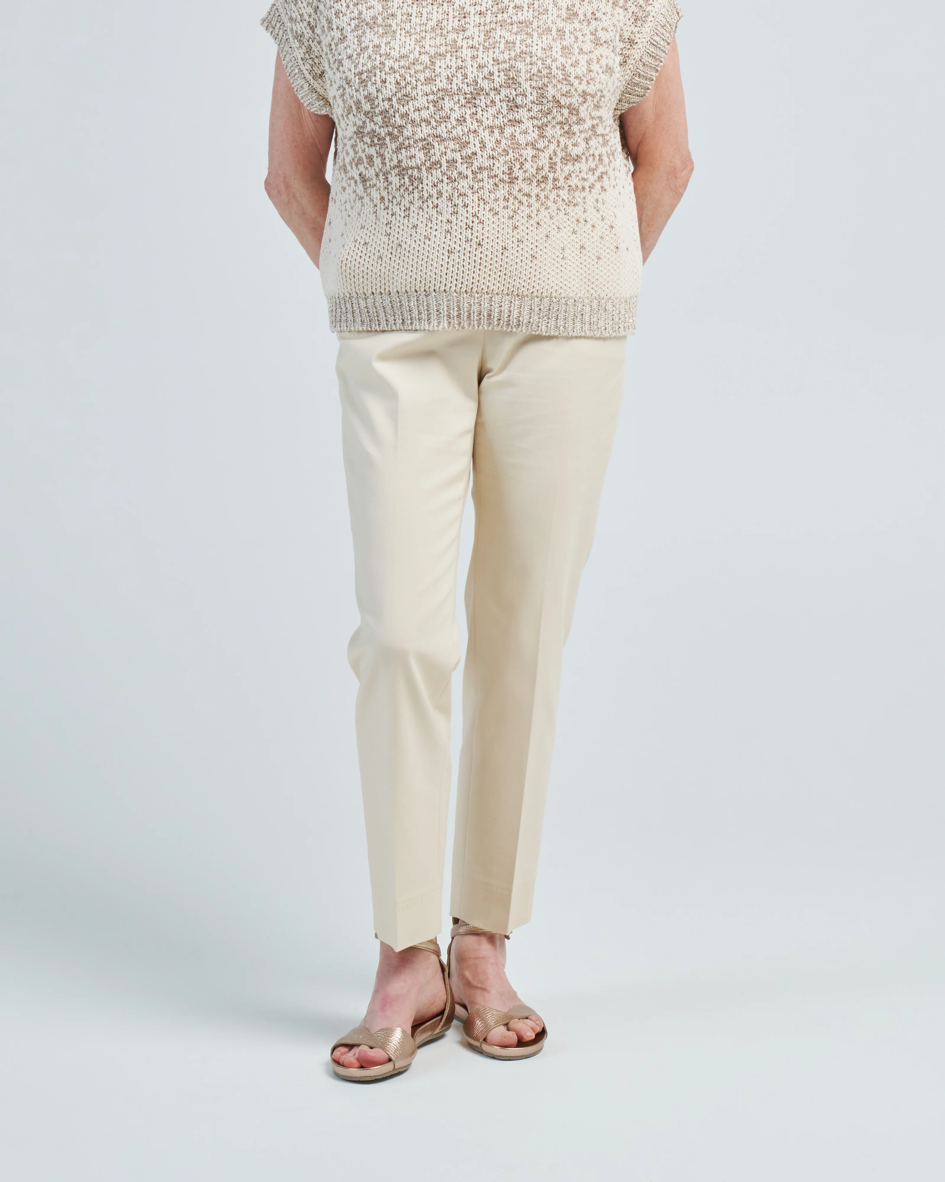 viscose cotton front zip pant