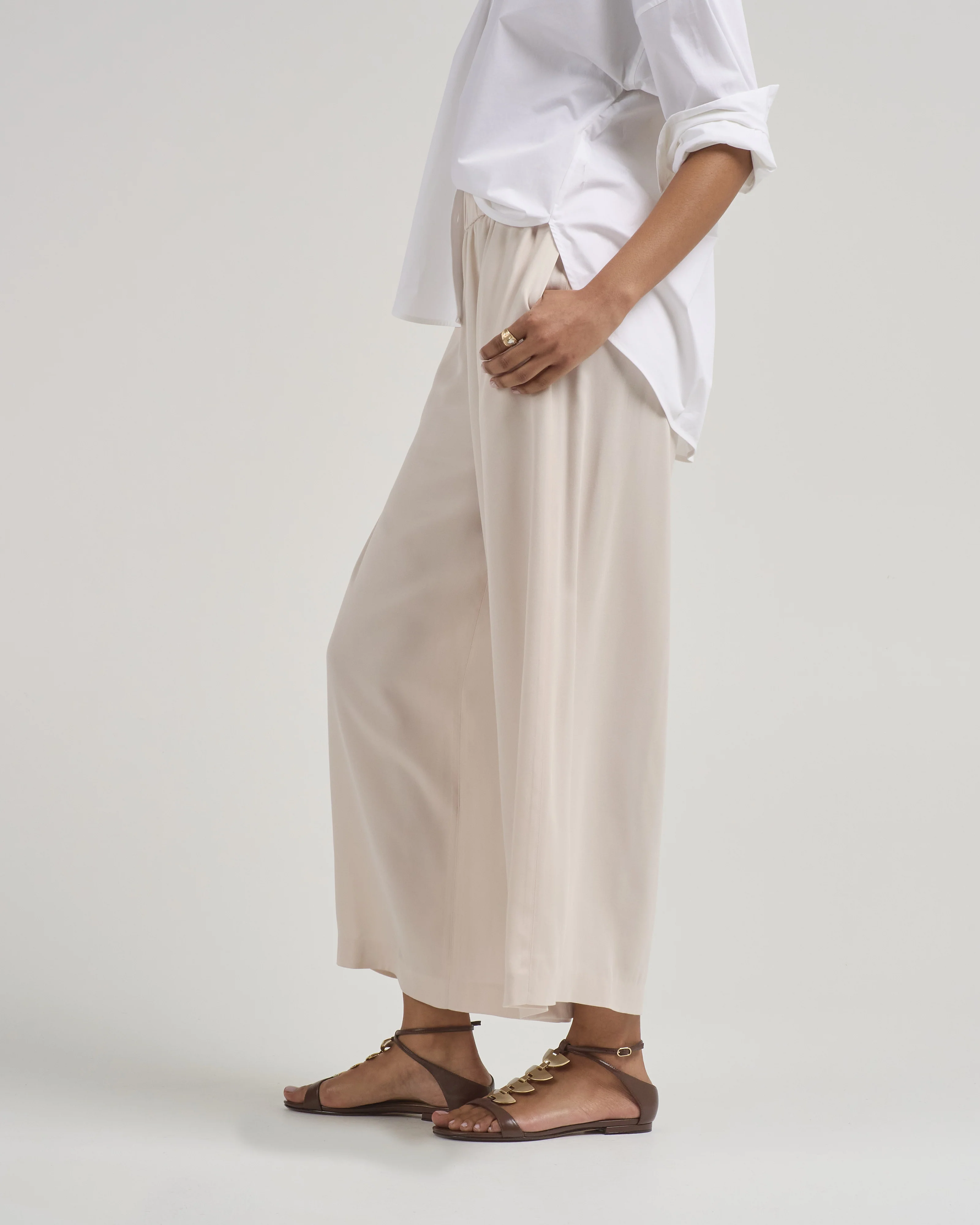viscose cupro twill pants - Image 3