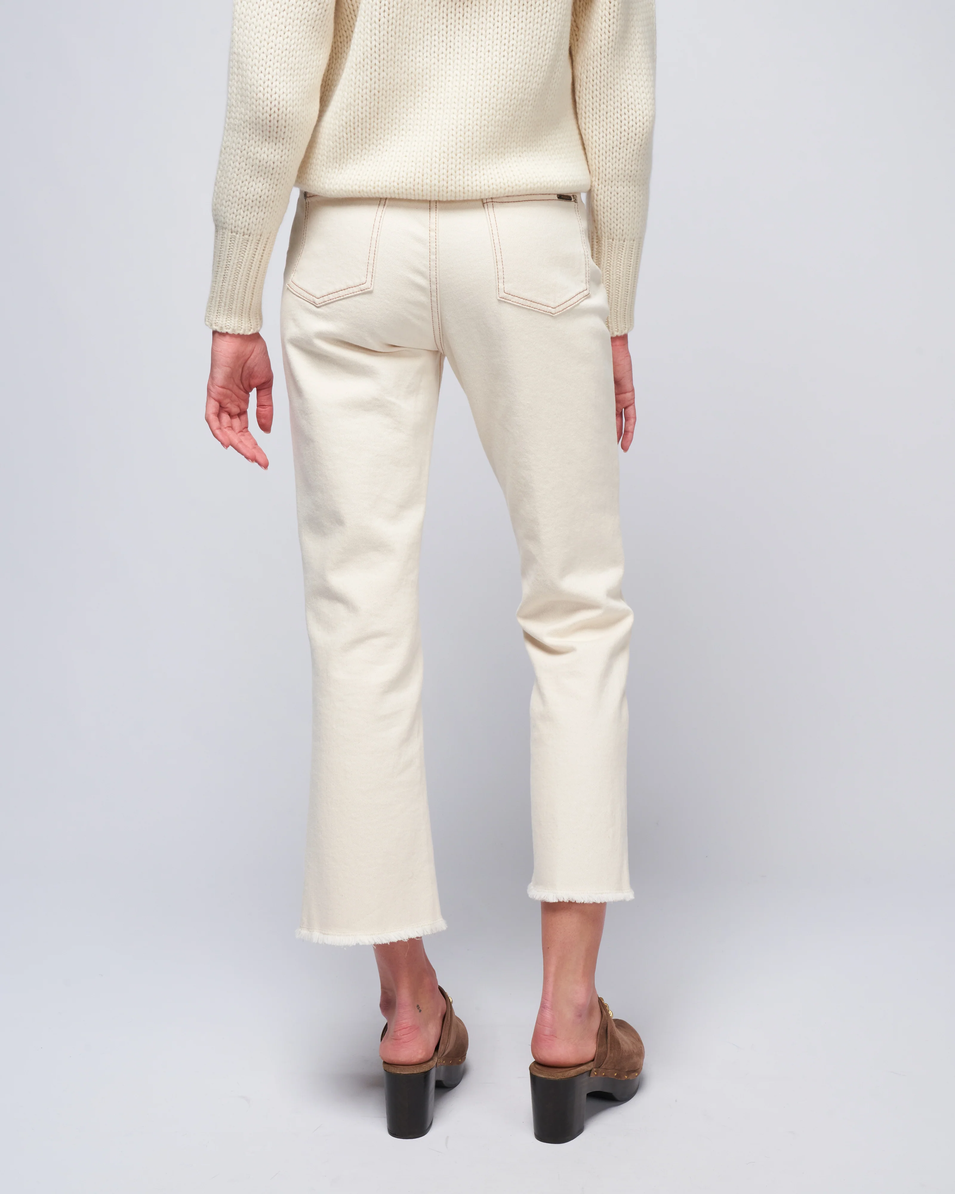 woman denim pant - almond white denim - Image 4