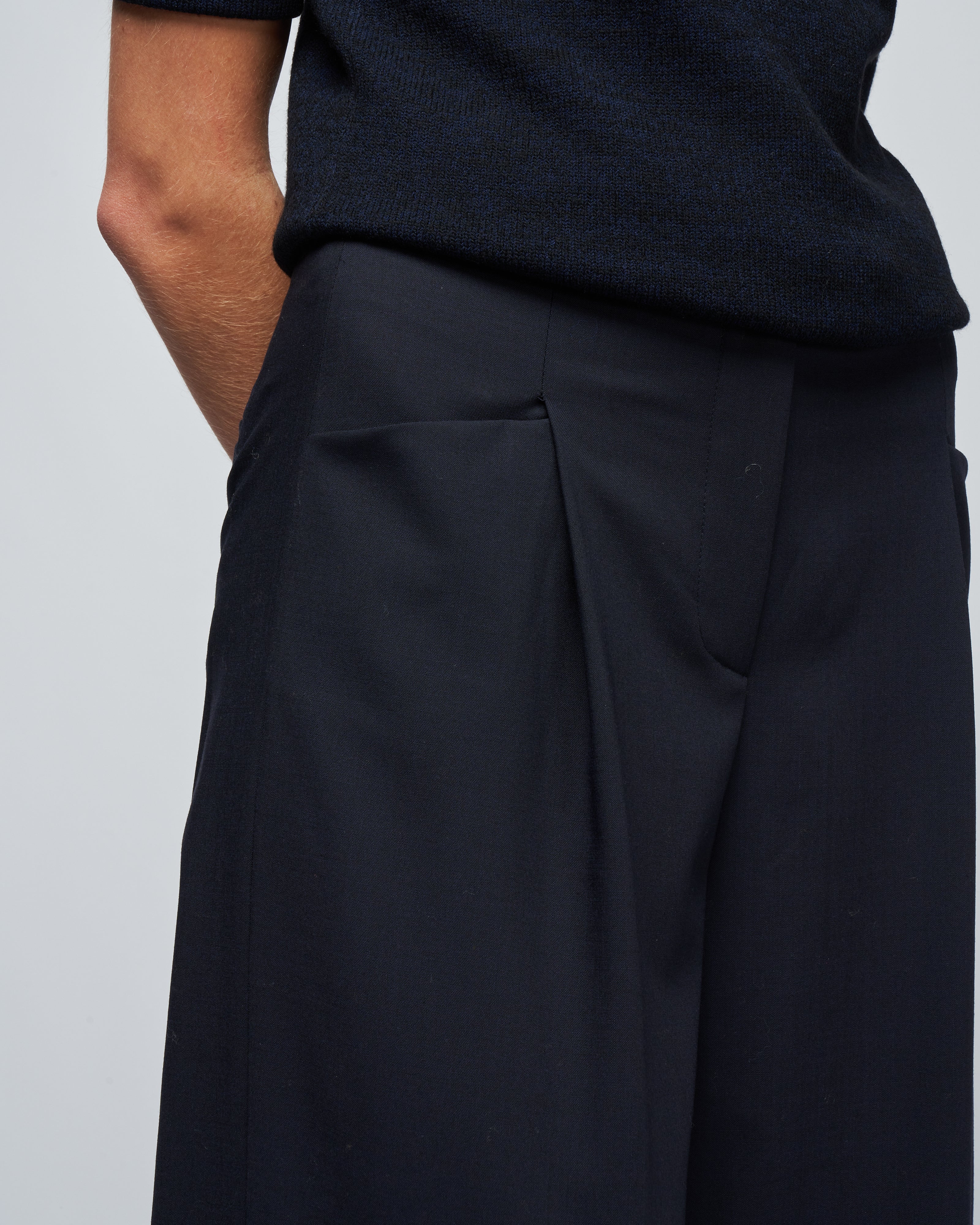 woman pant with darts - navy blue - Image 5