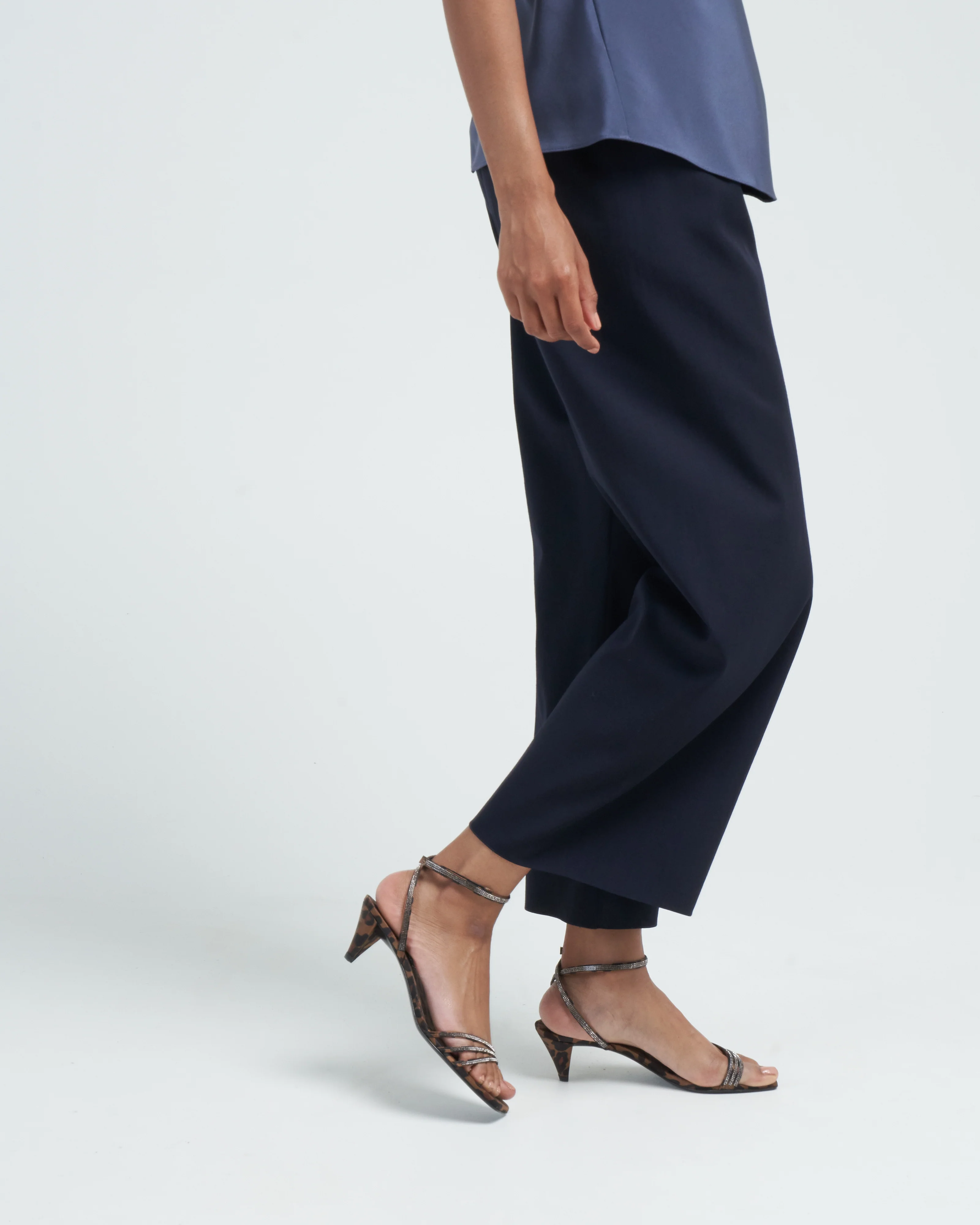 cropped pull on pant wool gabardine - Image 3