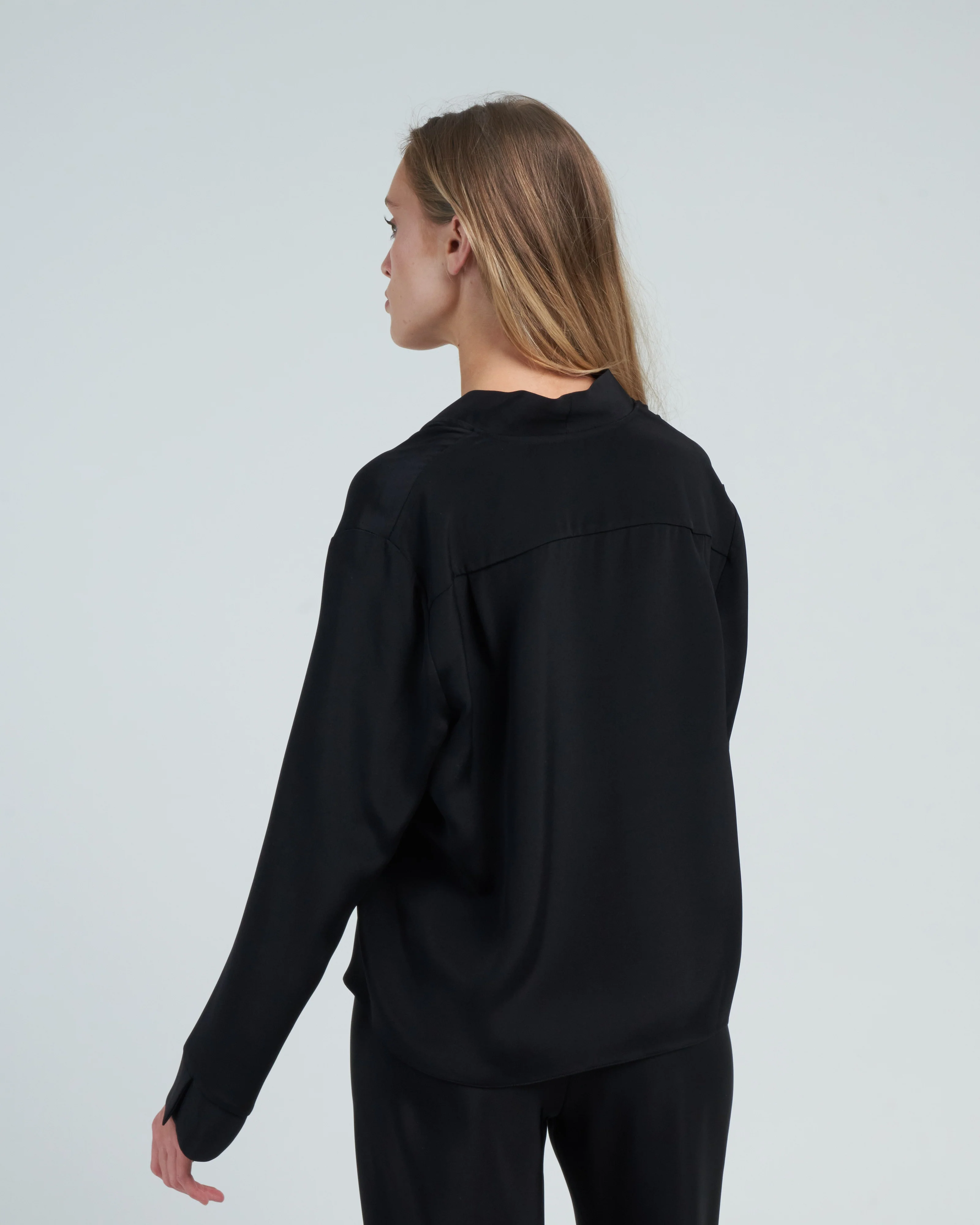 cuff blouse - black - Image 4