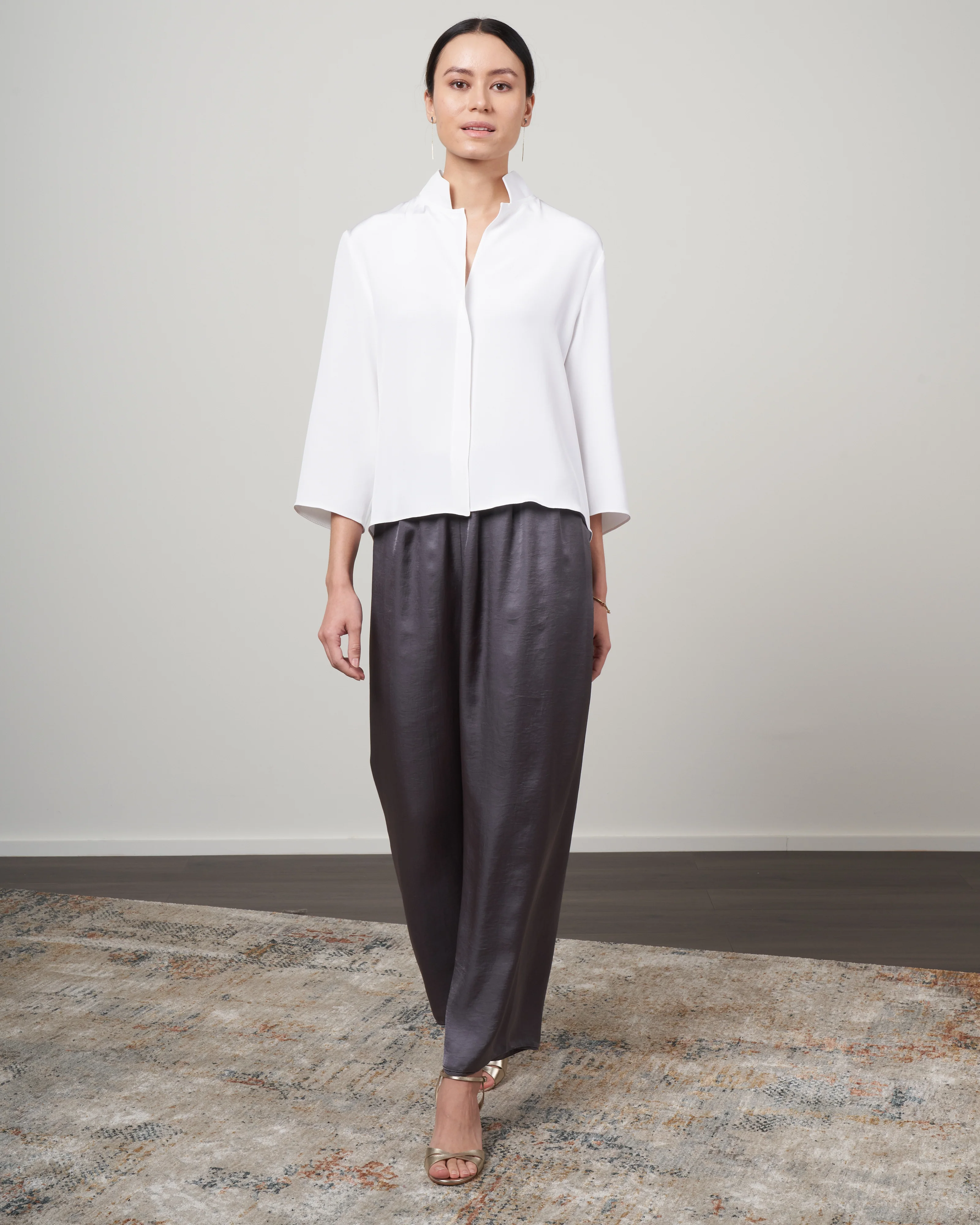 peter cohen square front frolic silk - bright white silk - Image 2