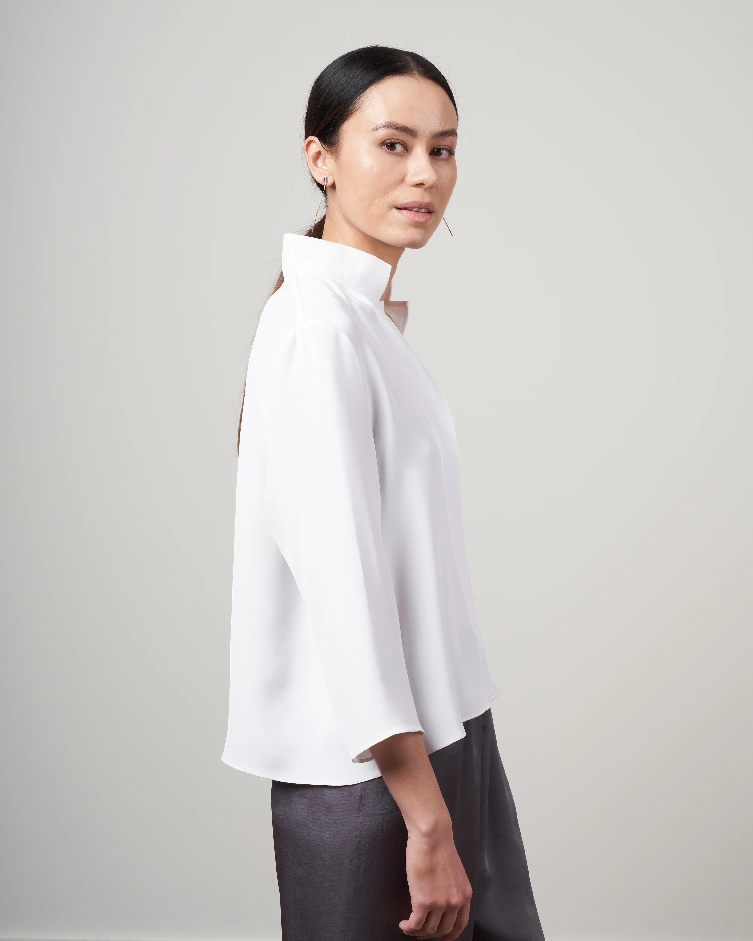 peter cohen square front frolic silk - bright white silk - Image 3