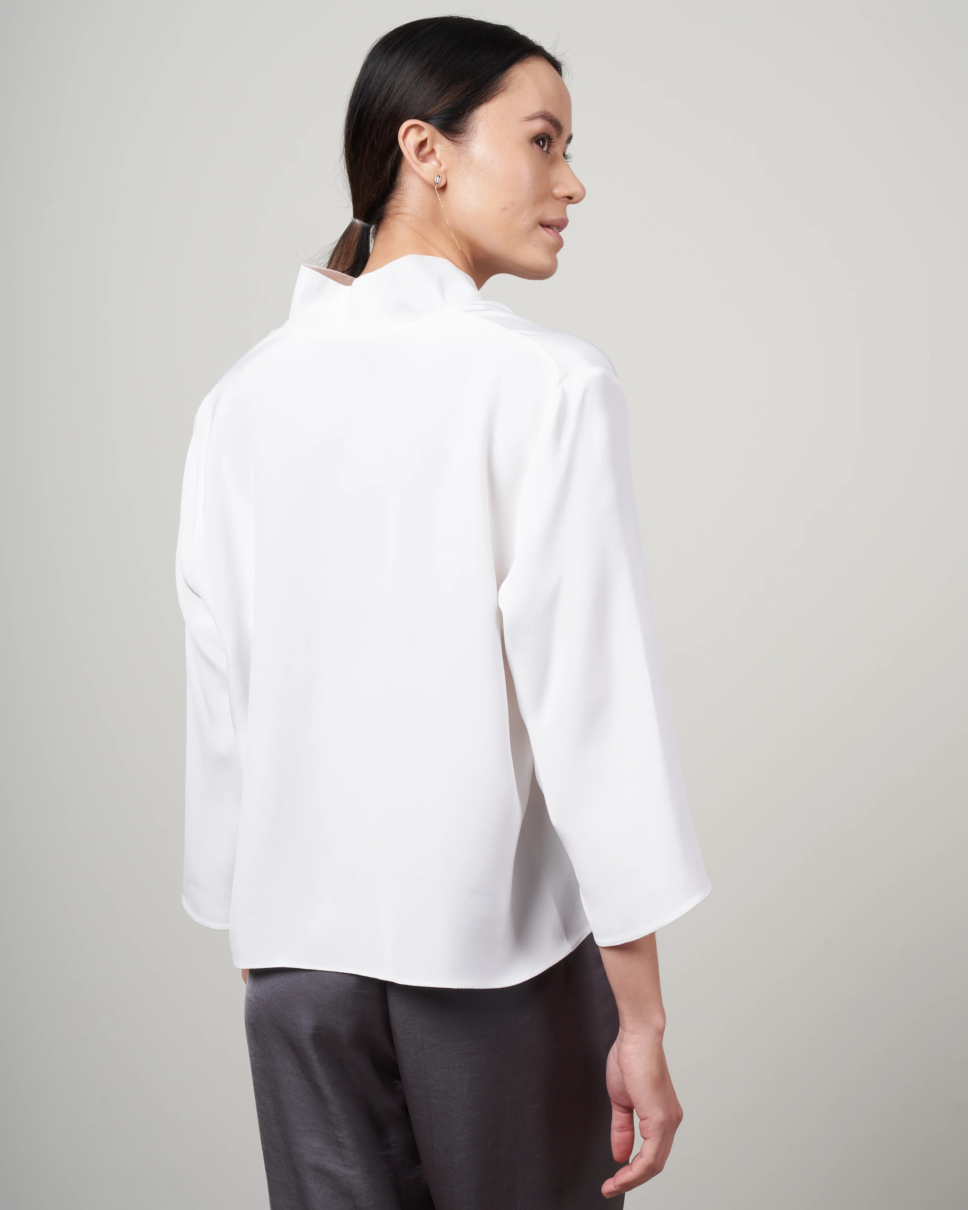 peter cohen square front frolic silk - bright white silk - Image 4