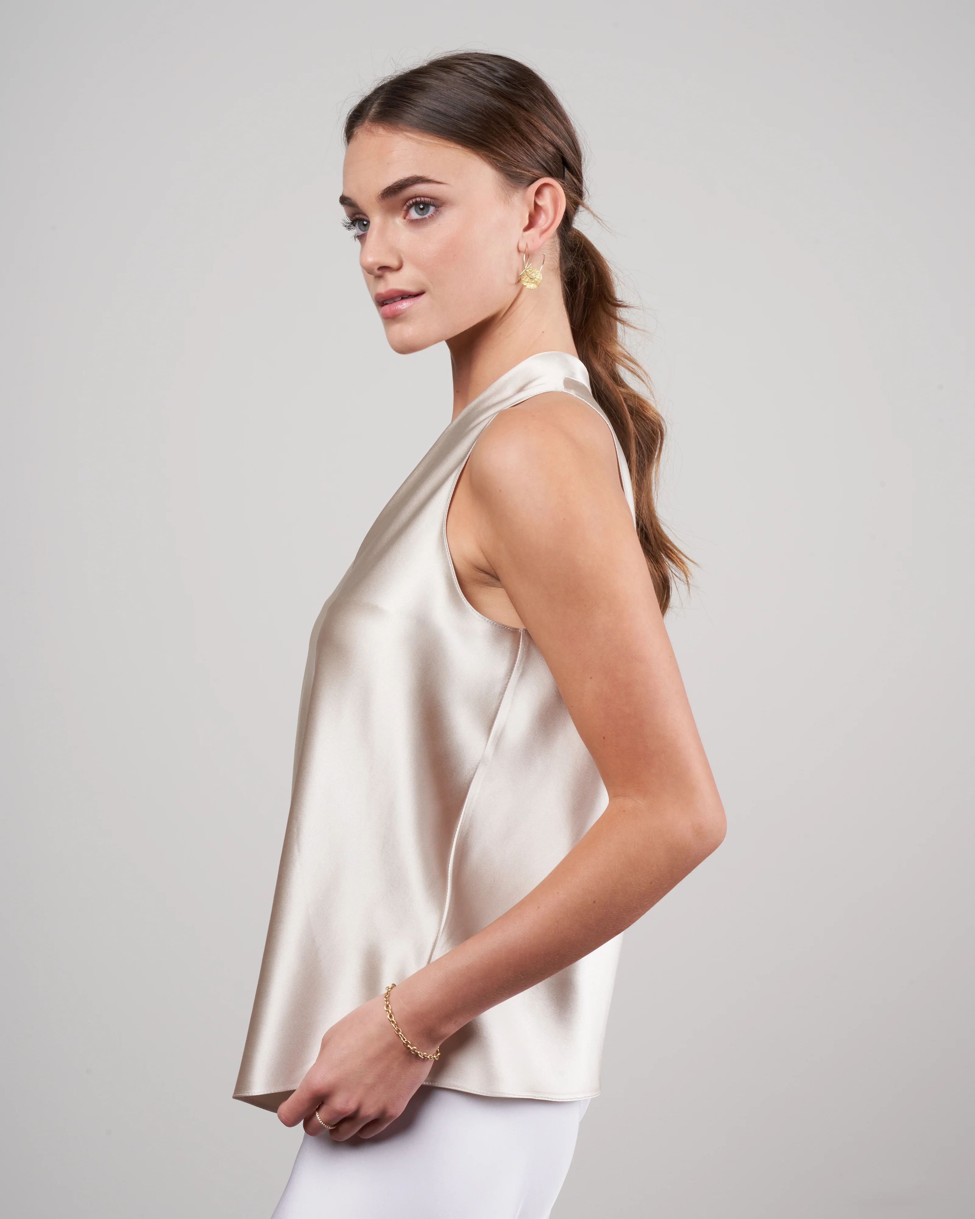 peter cohen tux tank satin - ecru satin - Image 3