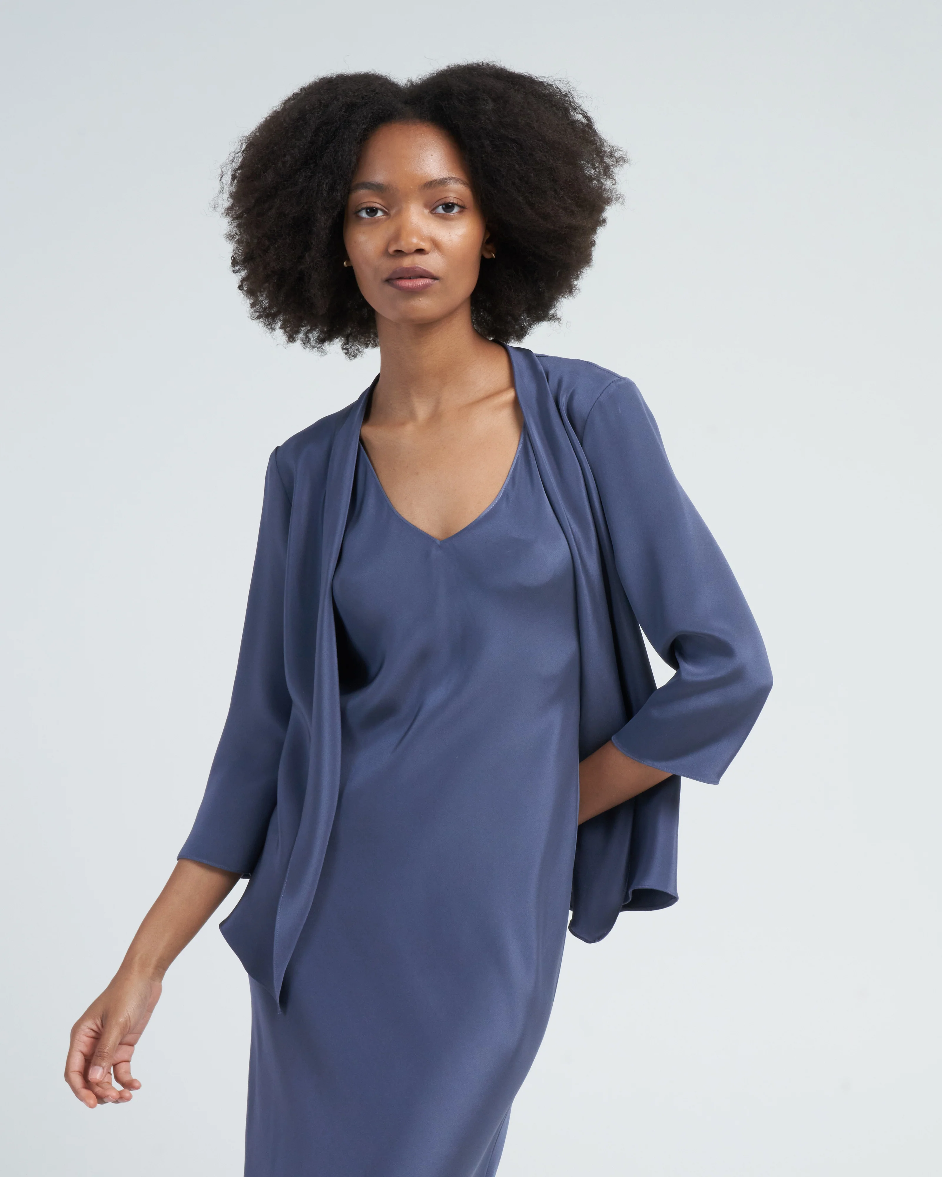 slim cardigan - denim - Image 2