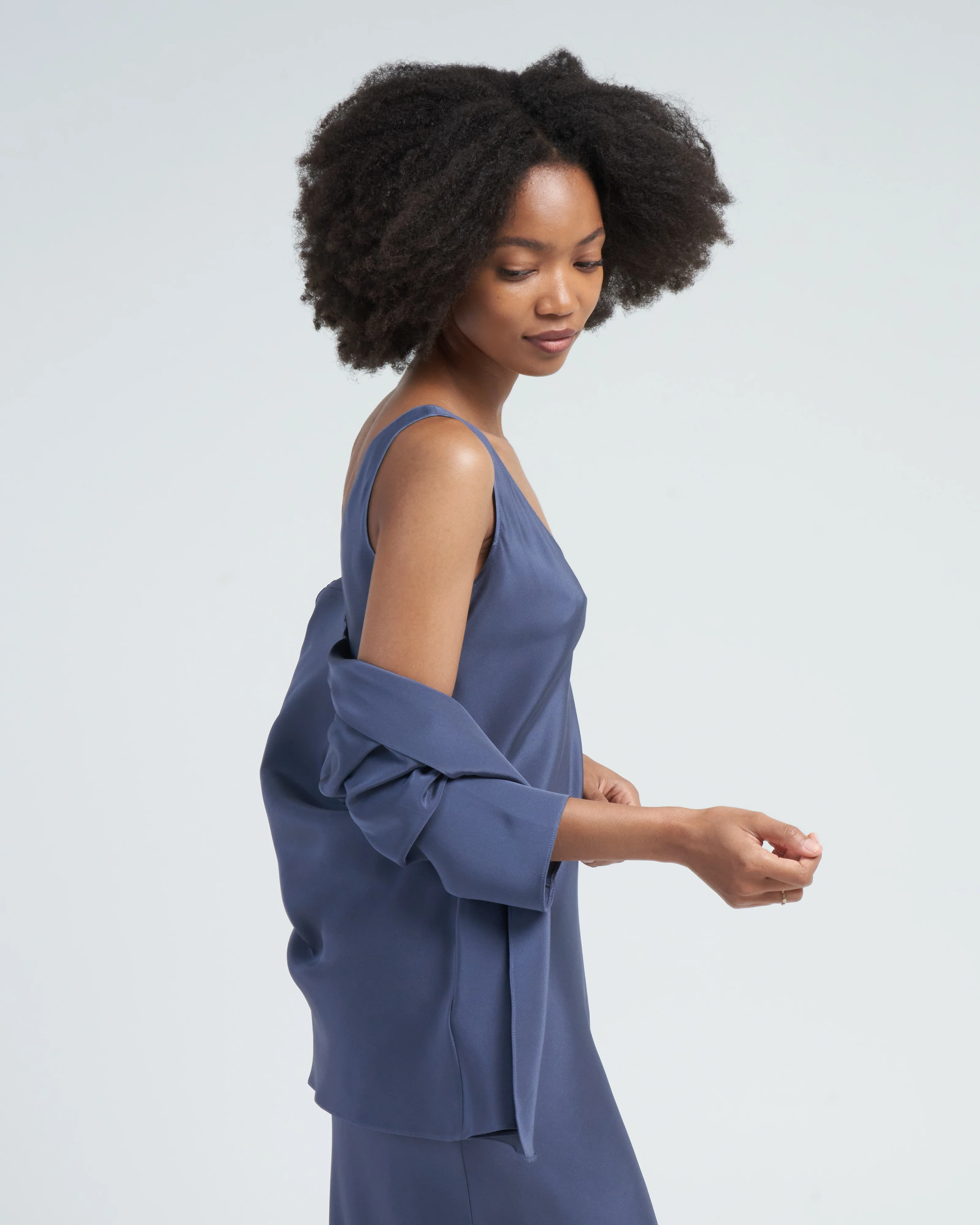 slim cardigan - denim - Image 3