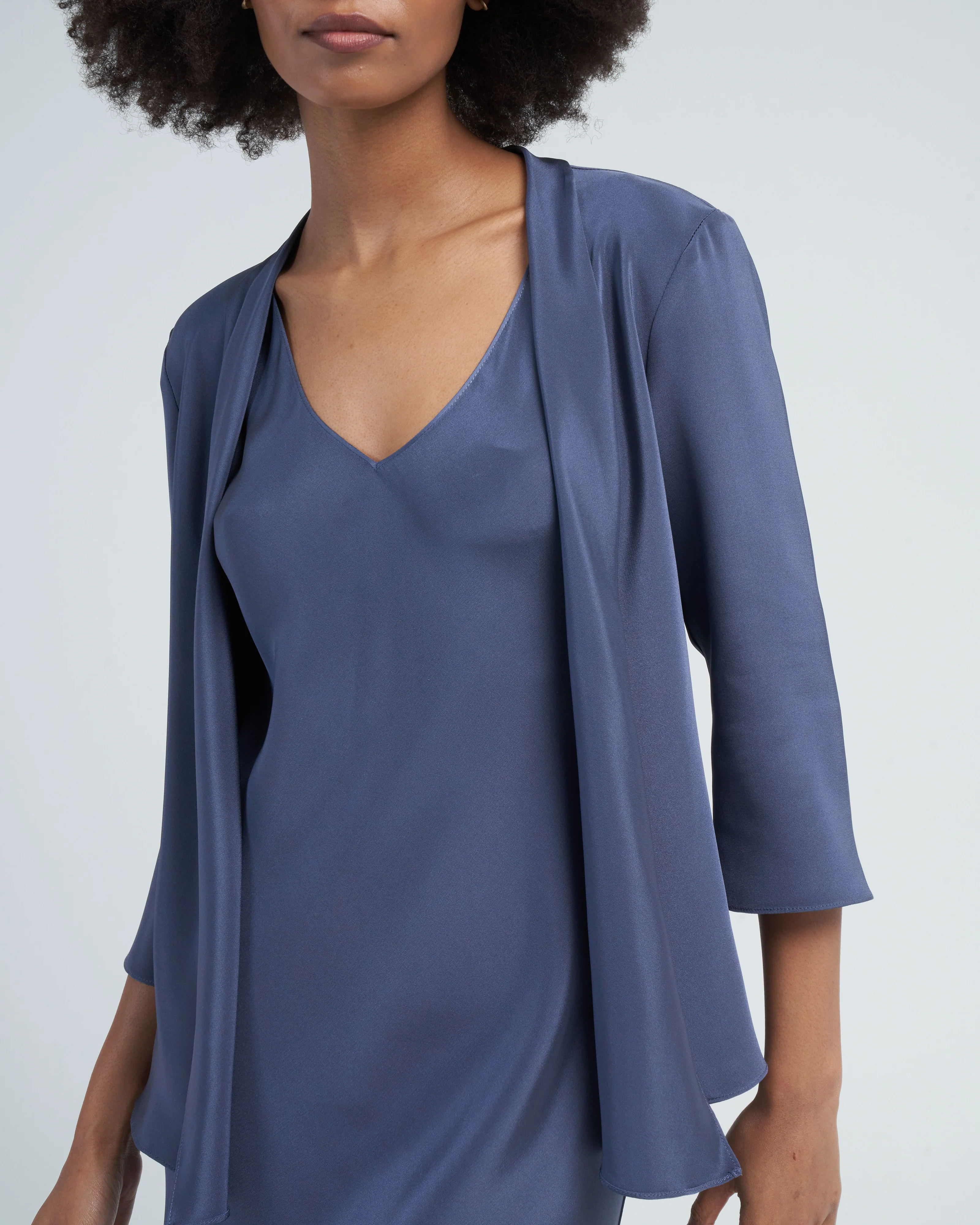 slim cardigan - denim - Image 5
