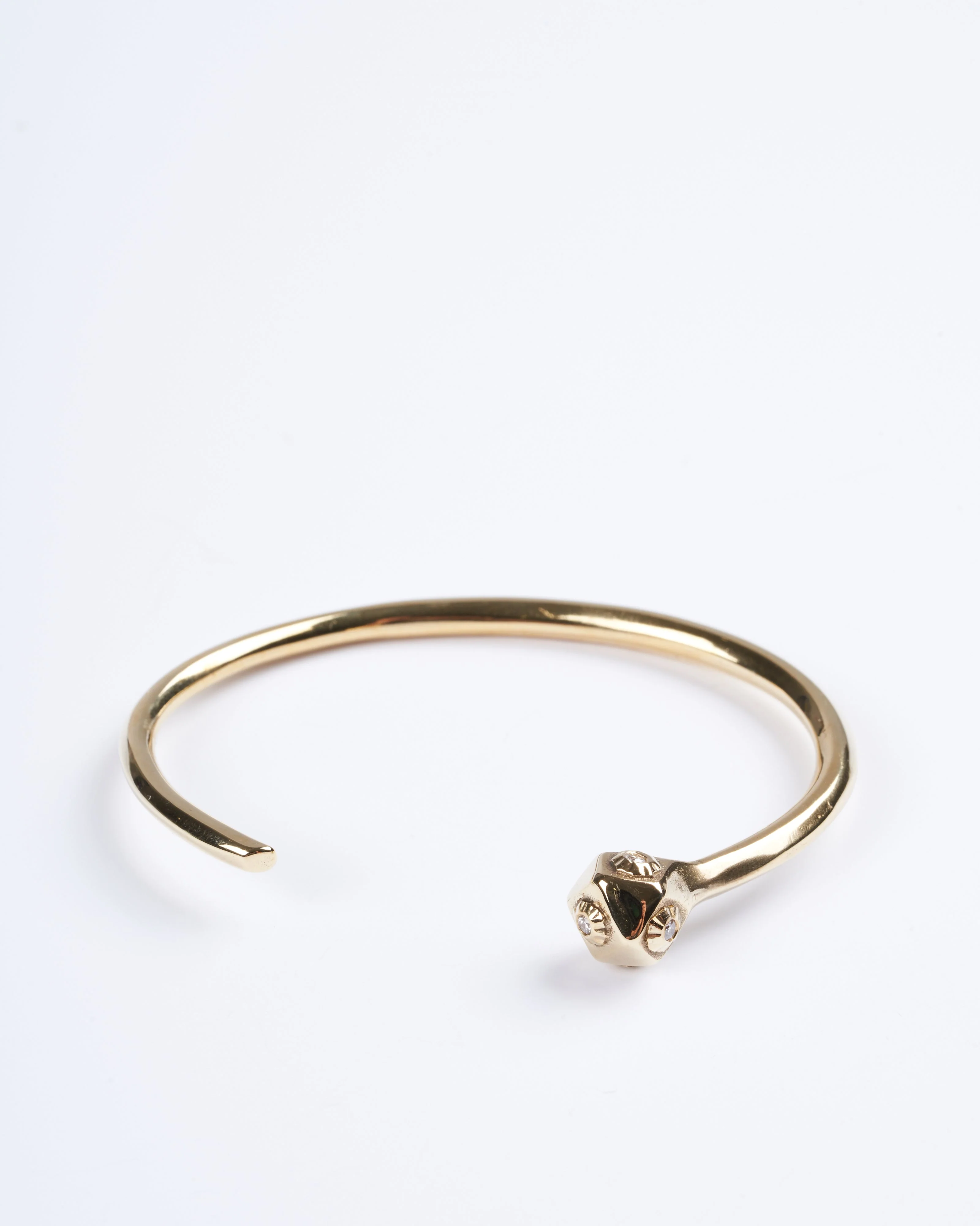 small snake head cuff bronze champagne diamonds - bronze
