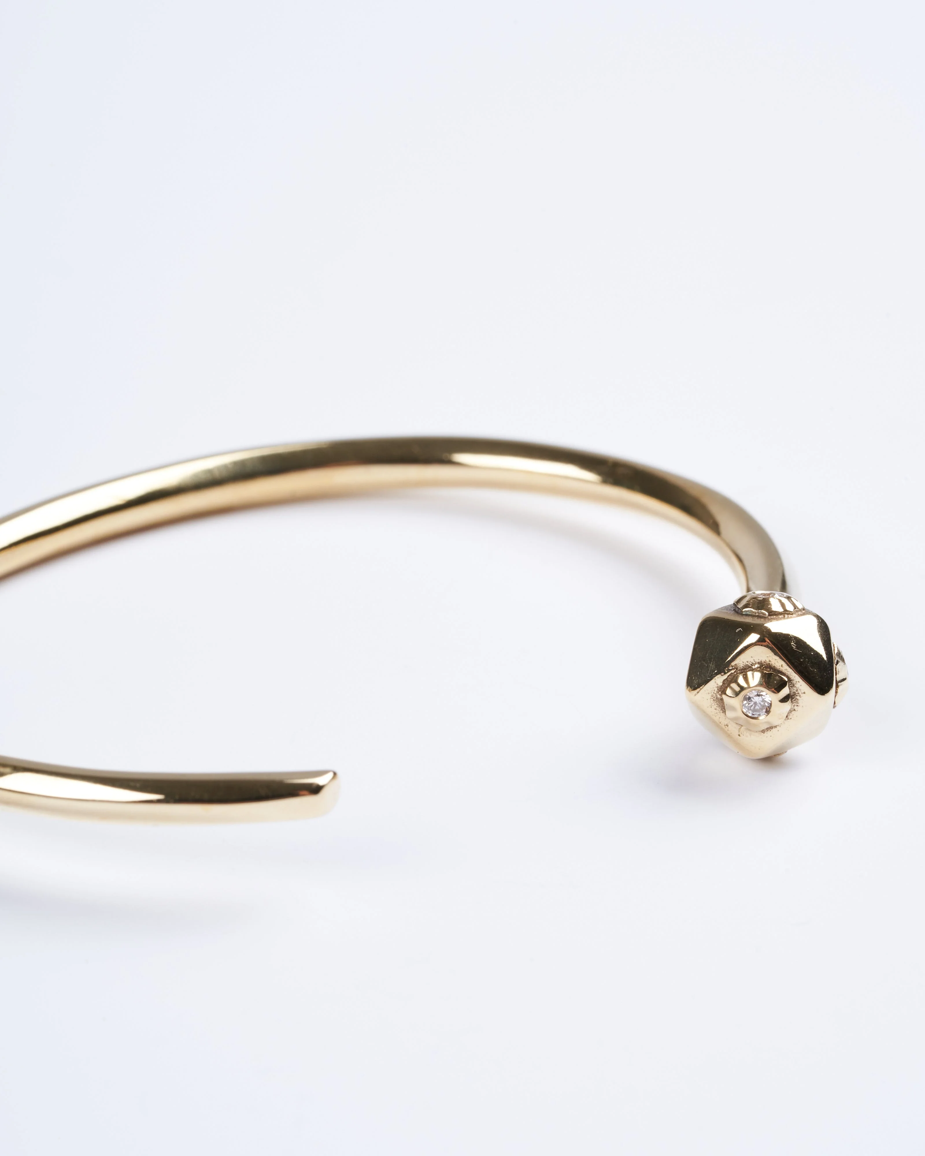 small snake head cuff bronze champagne diamonds - bronze - Image 2